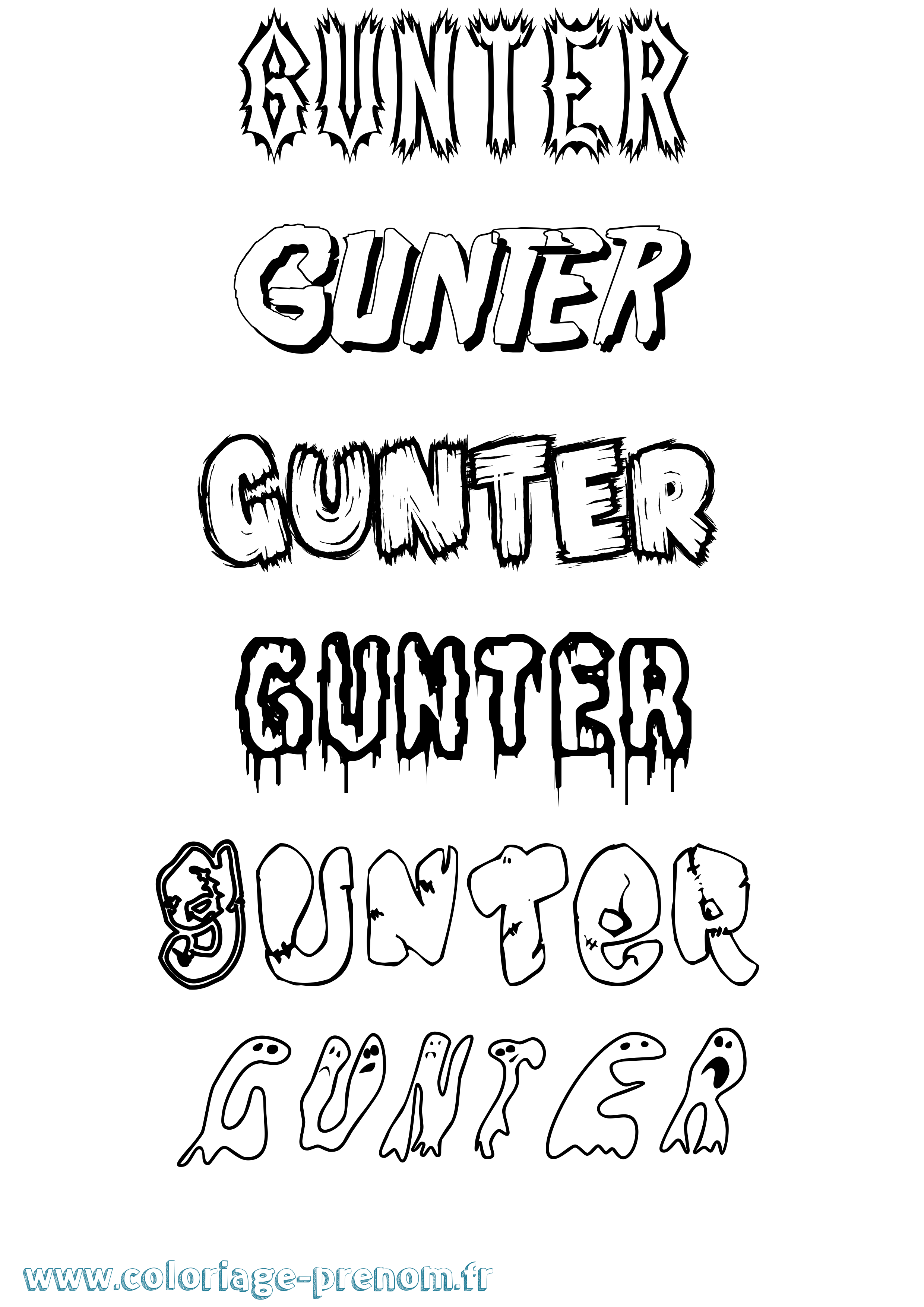 Coloriage Gunter Frisson Coloriage prénom Gunter Frisson