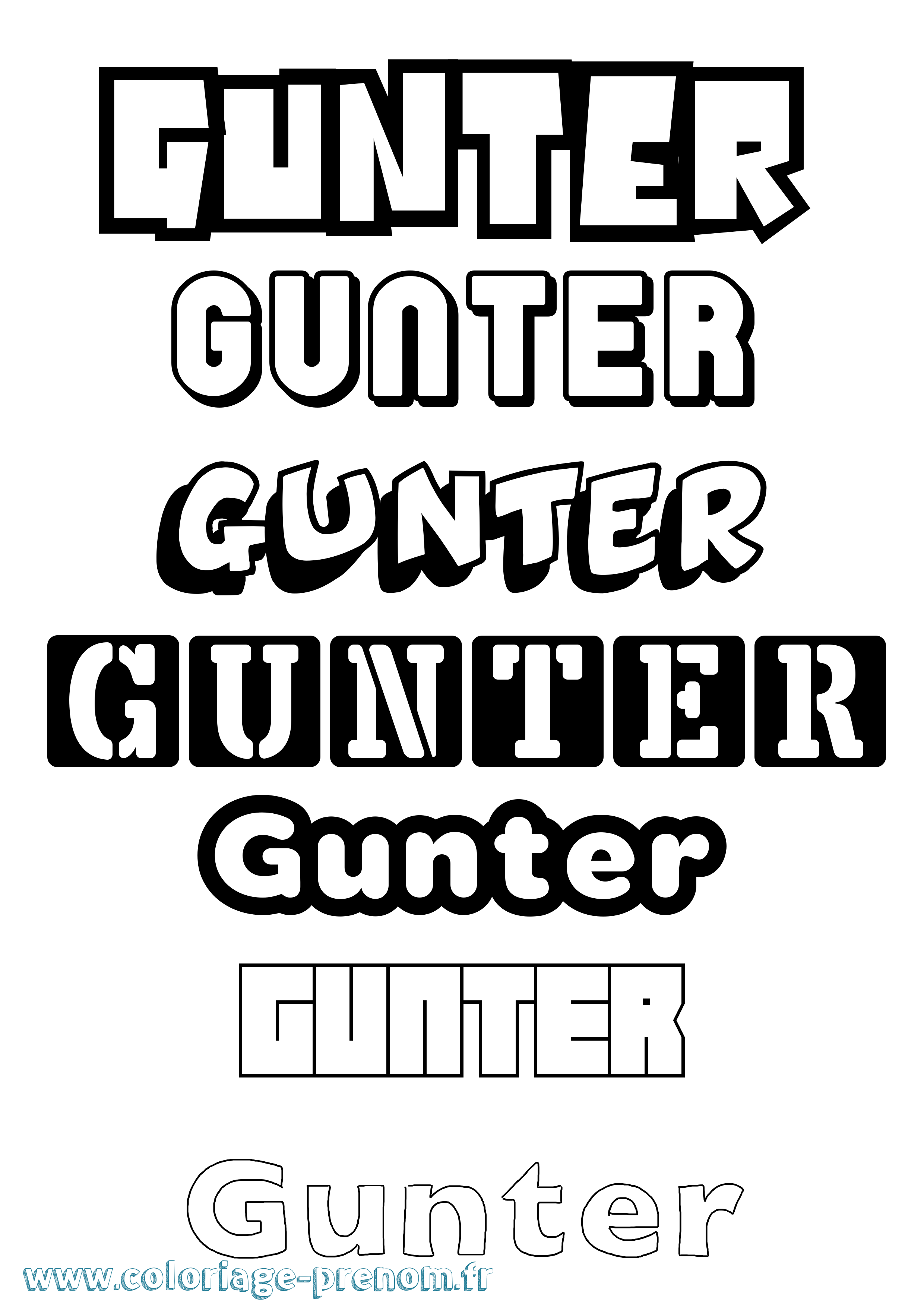 Coloriage Gunter Simple Coloriage prénom Gunter Simple