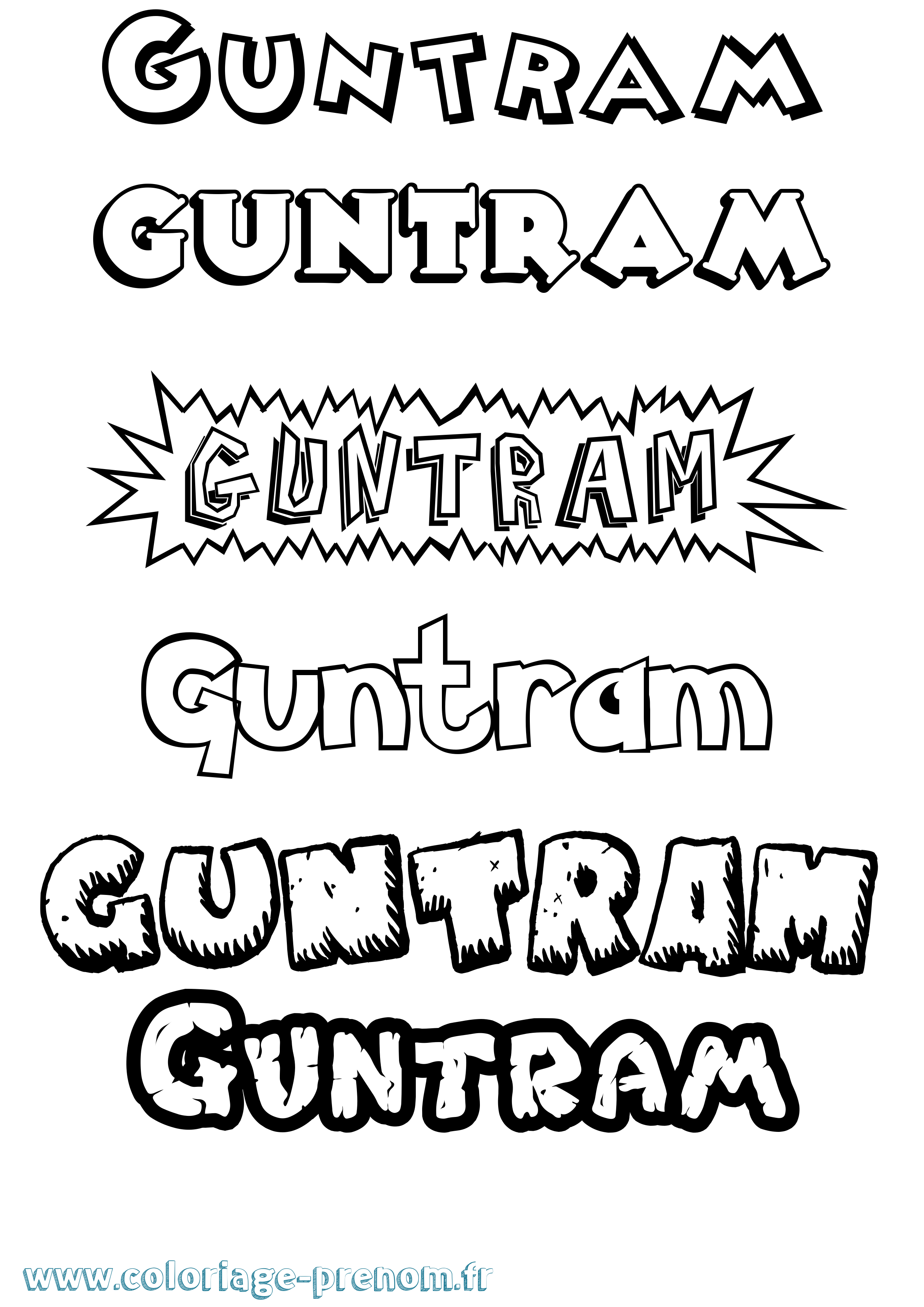 Coloriage Guntram Dessin Animé Coloriage prénom Guntram Dessin Animé