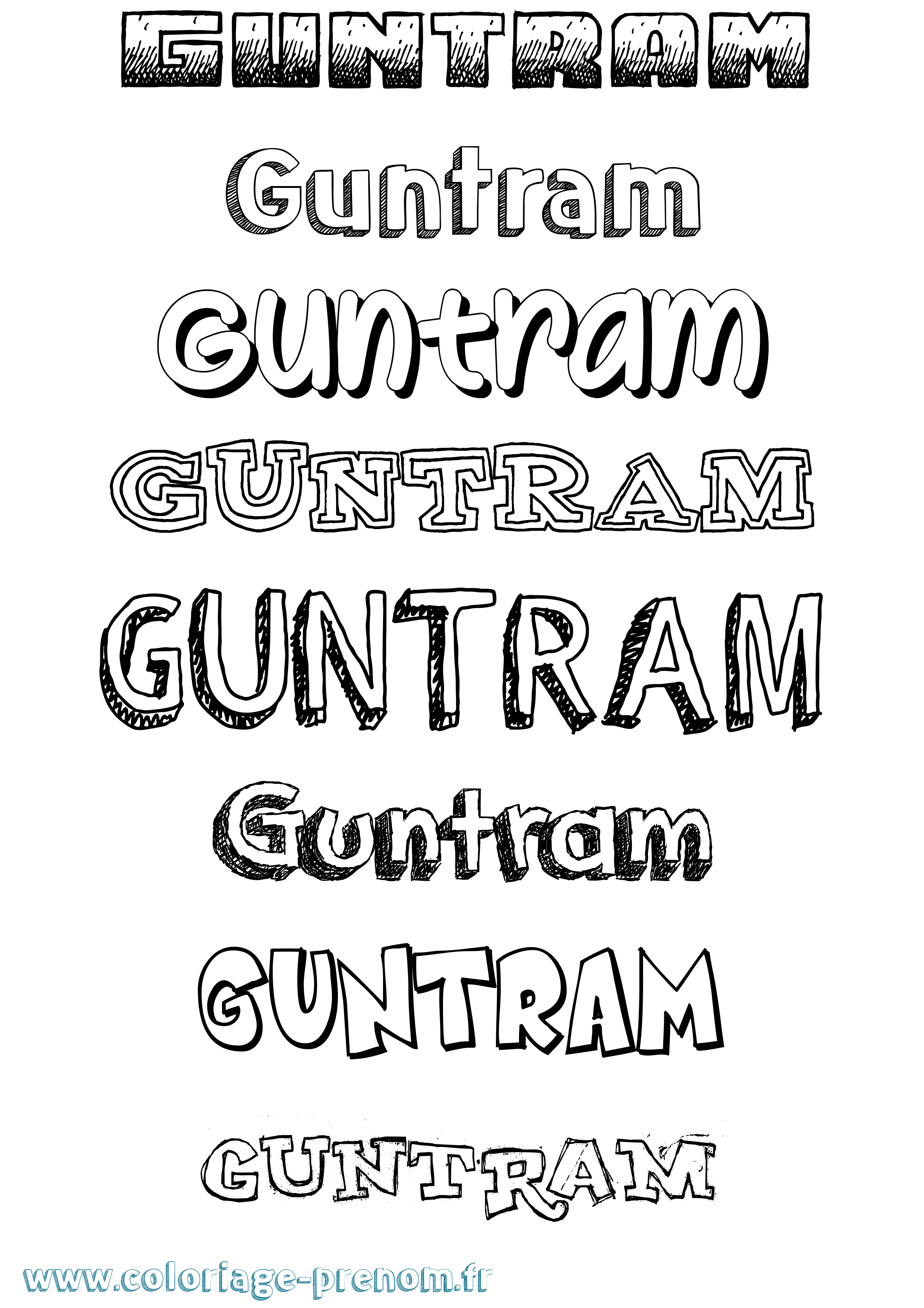 Coloriage Guntram Dessiné Coloriage prénom Guntram Dessiné