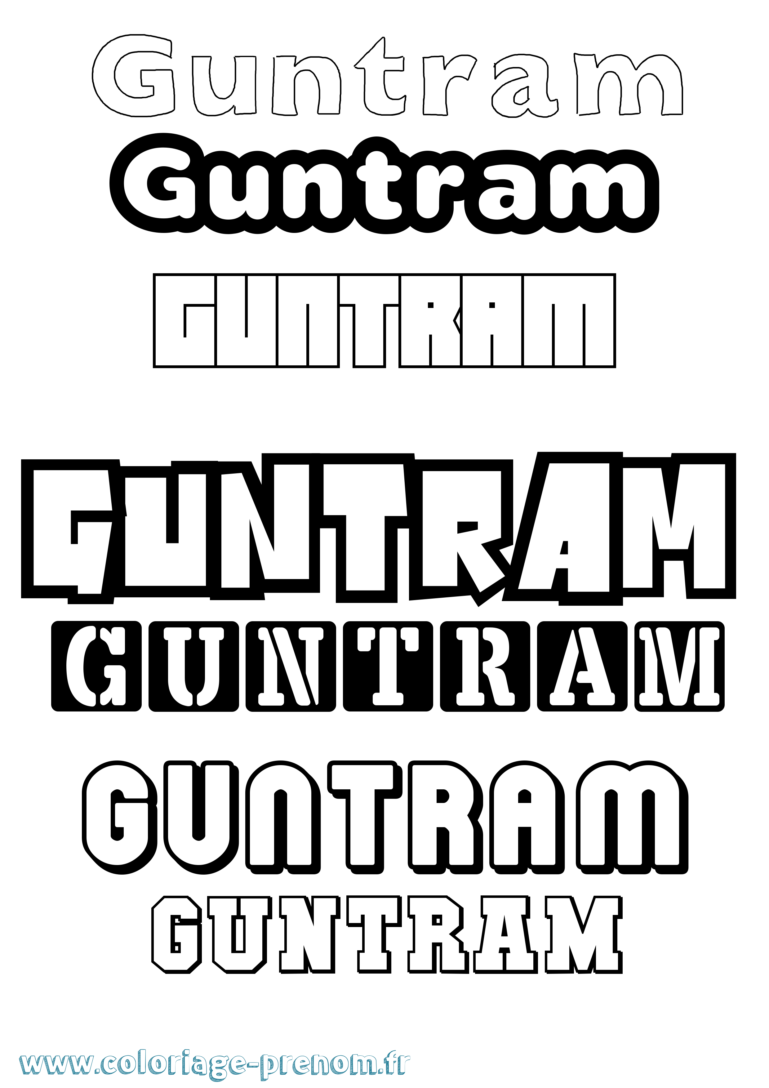 Coloriage Guntram Simple Coloriage prénom Guntram Simple