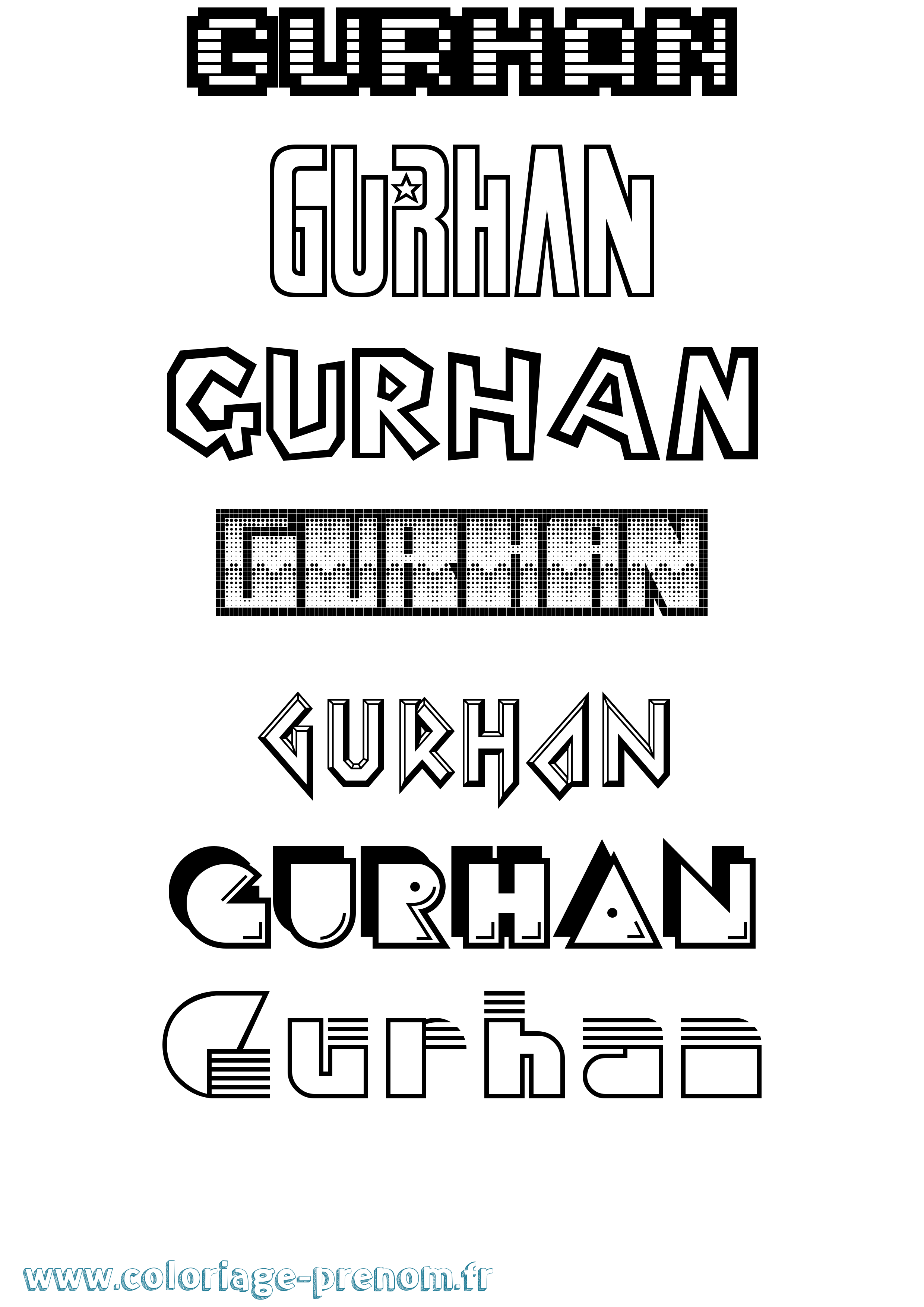Coloriage Gurhan Jeux Vidéos Coloriage prénom Gurhan Jeux Vidéos