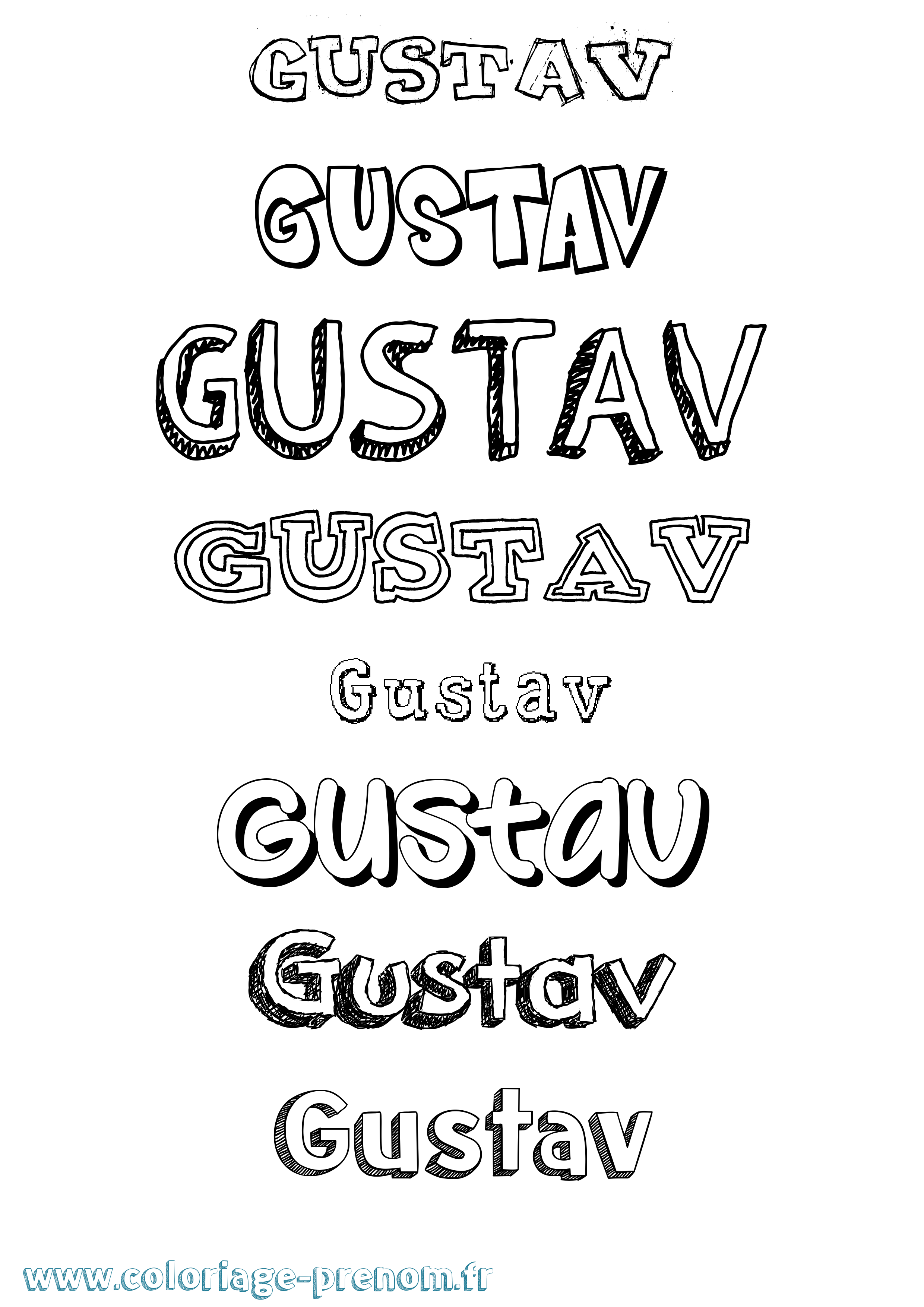 Coloriage Gustav Dessiné Coloriage prénom Gustav Dessiné