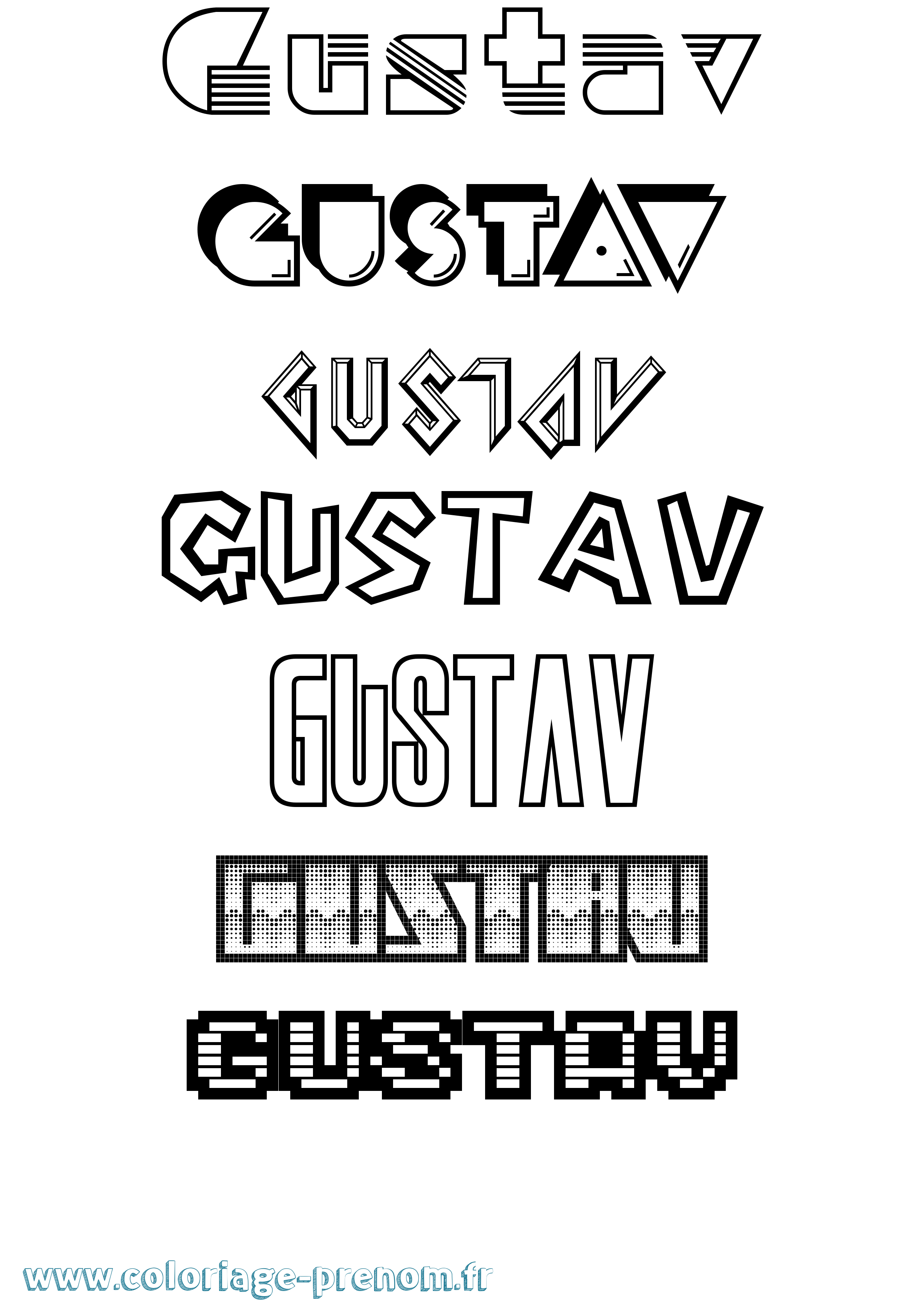 Coloriage Gustav Jeux Vidéos Coloriage prénom Gustav Jeux Vidéos