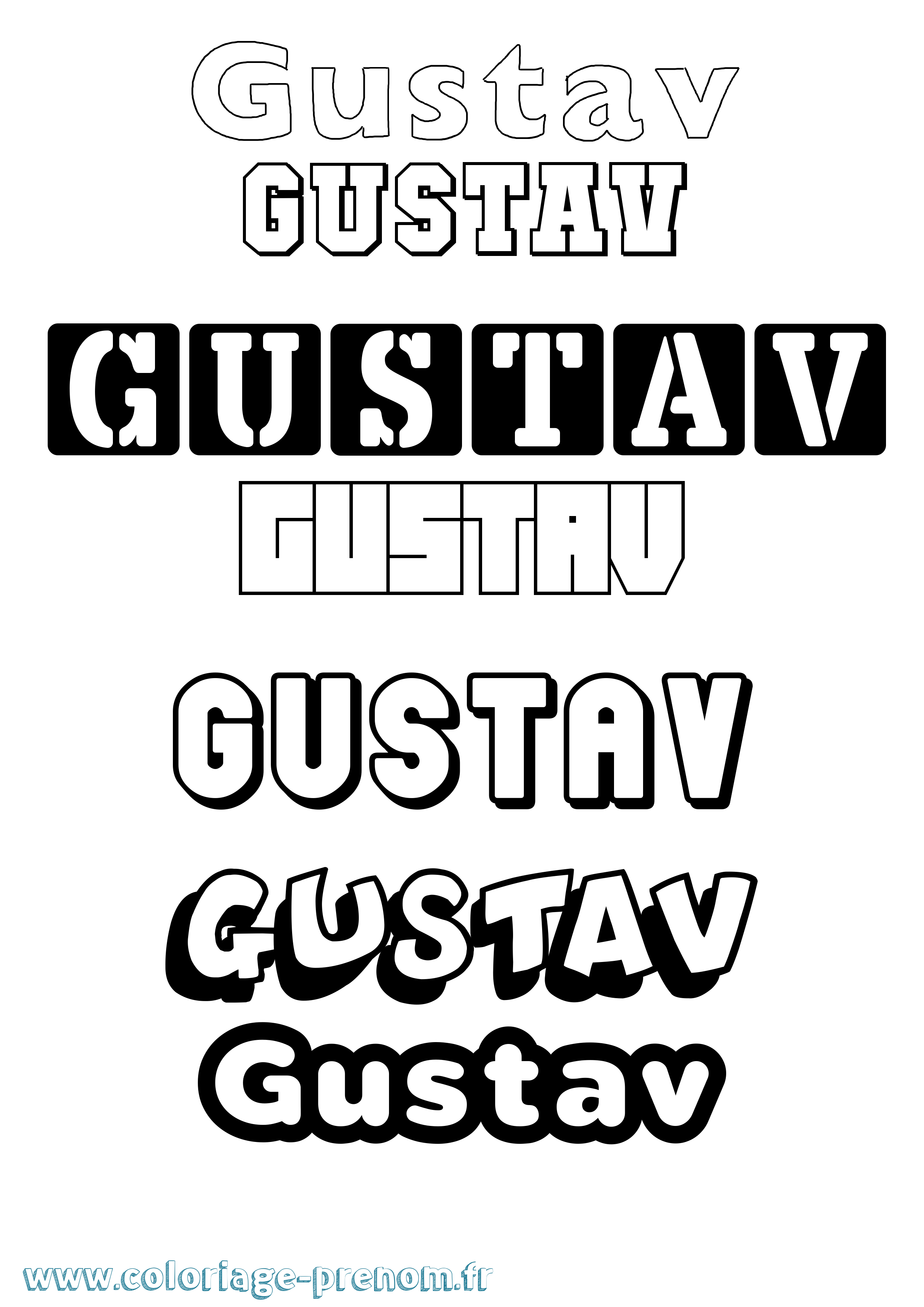 Coloriage Gustav Simple Coloriage prénom Gustav Simple