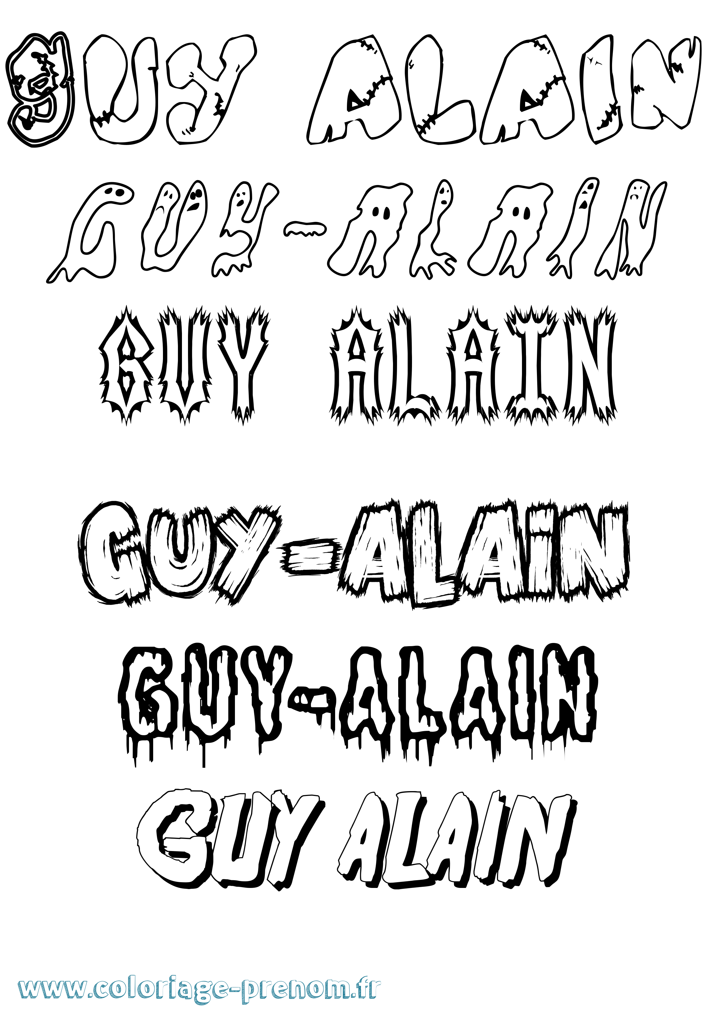 Coloriage Guy-Alain Frisson Coloriage prénom Guy-Alain Frisson