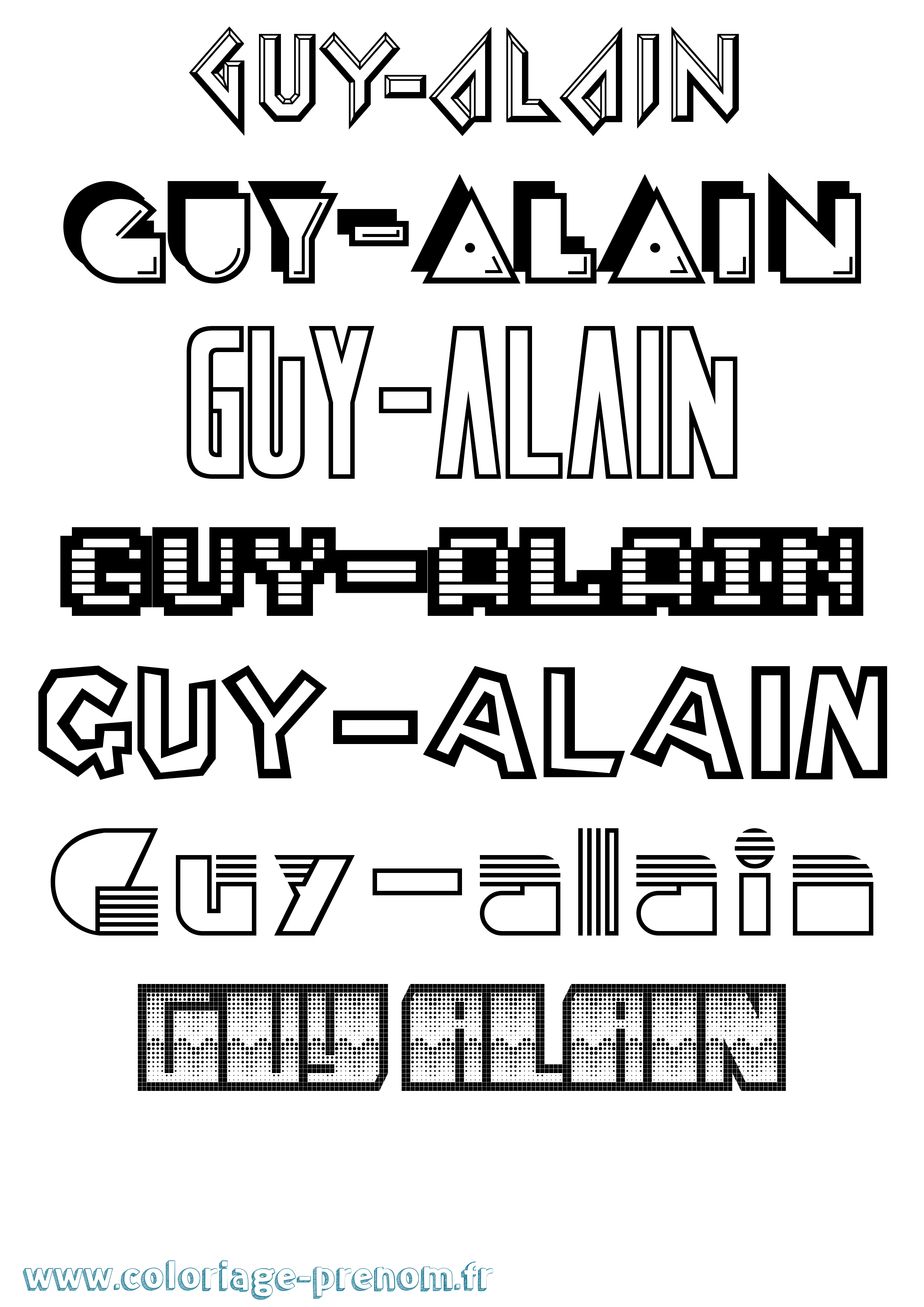 Coloriage Guy-Alain Jeux Vidéos Coloriage prénom Guy-Alain Jeux Vidéos