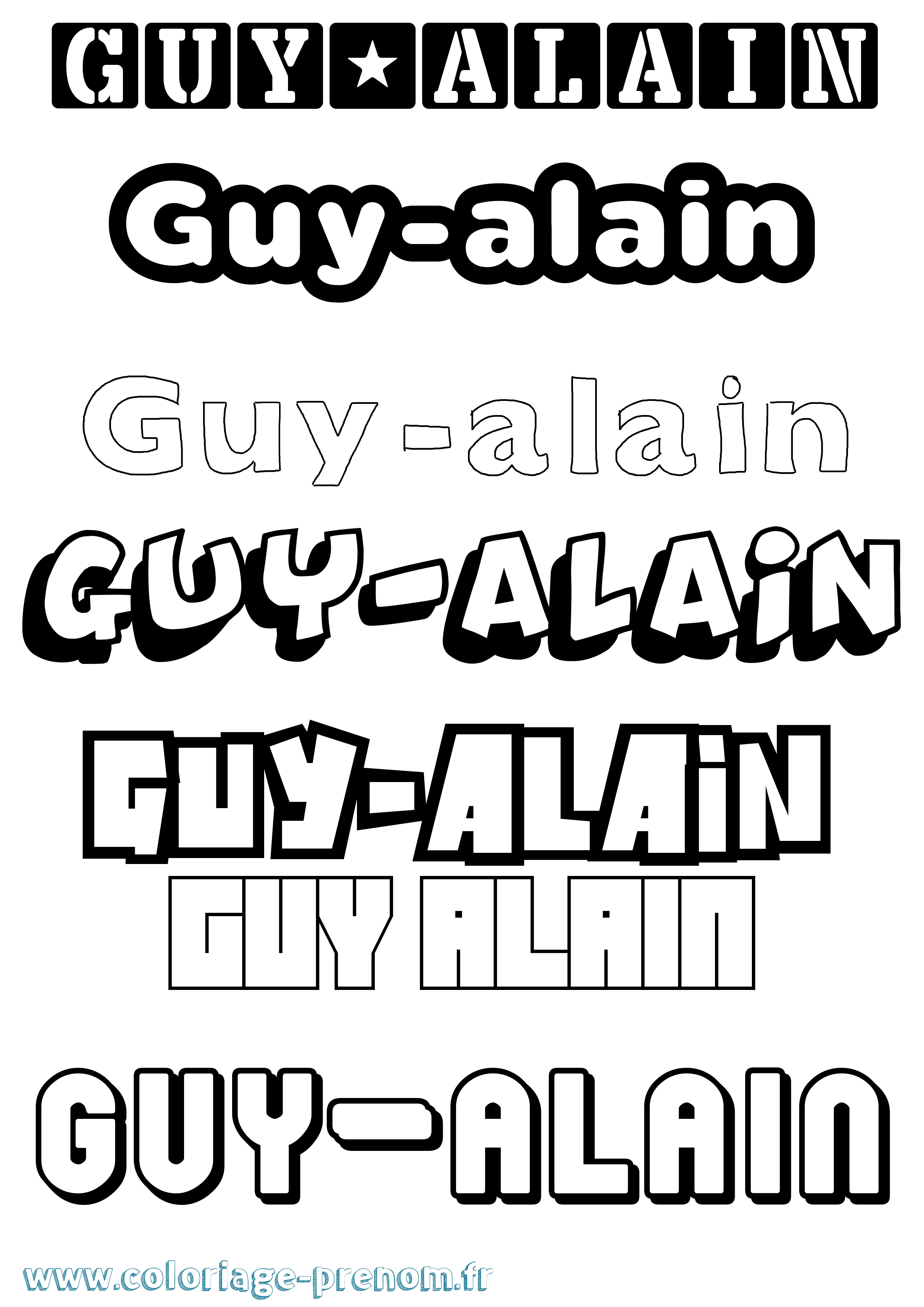 Coloriage Guy-Alain Simple Coloriage prénom Guy-Alain Simple