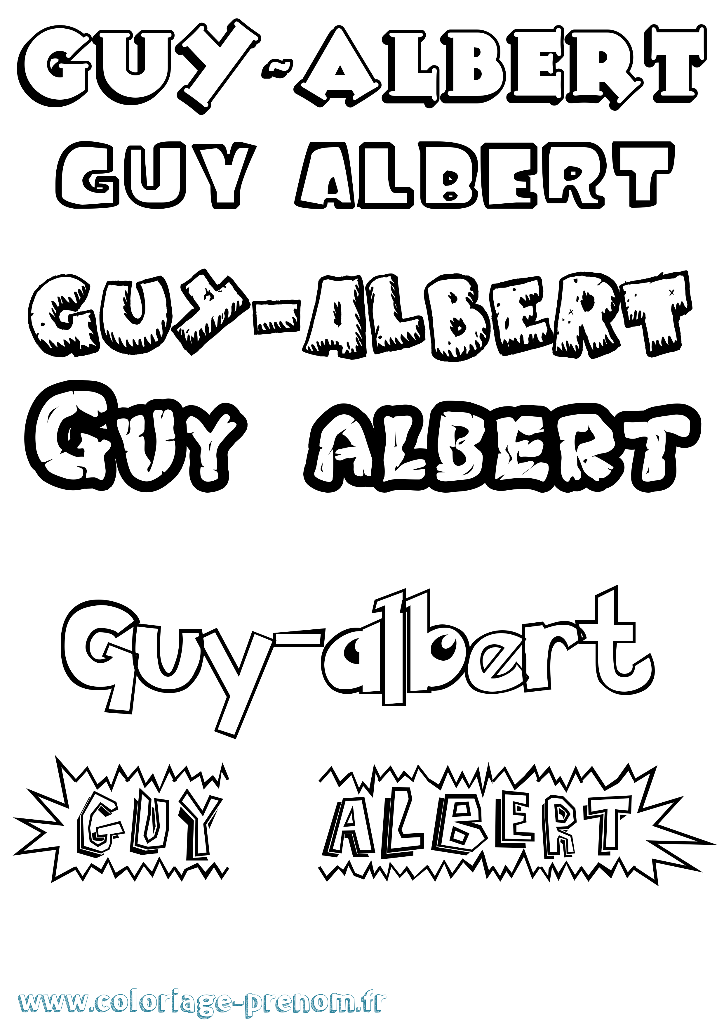 Coloriage Guy-Albert Dessin Animé Coloriage prénom Guy-Albert Dessin Animé