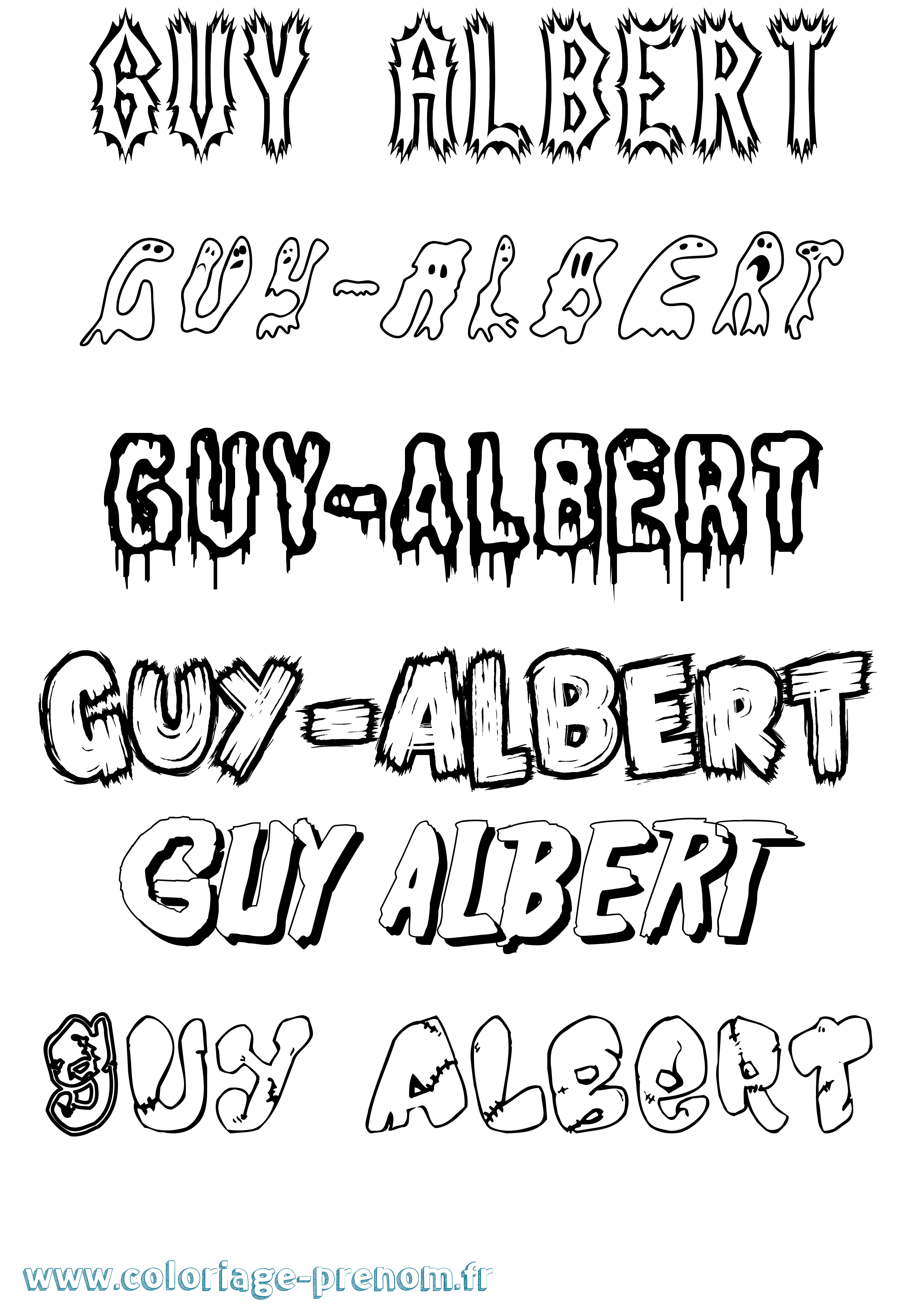 Coloriage Guy-Albert Frisson Coloriage prénom Guy-Albert Frisson