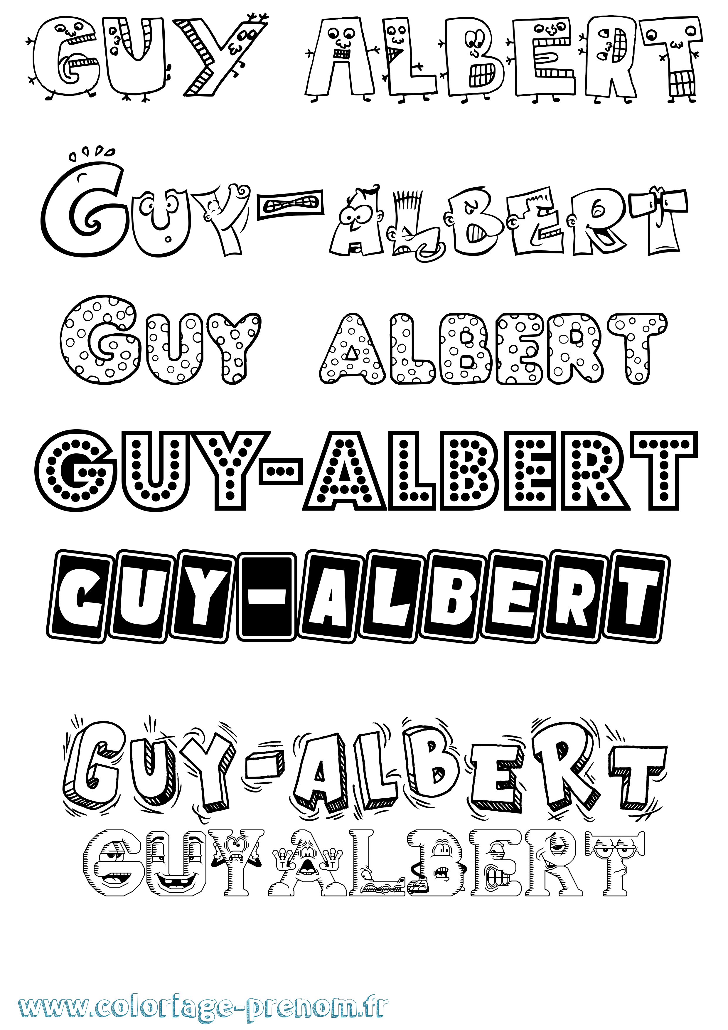 Coloriage Guy-Albert Fun Coloriage prénom Guy-Albert Fun
