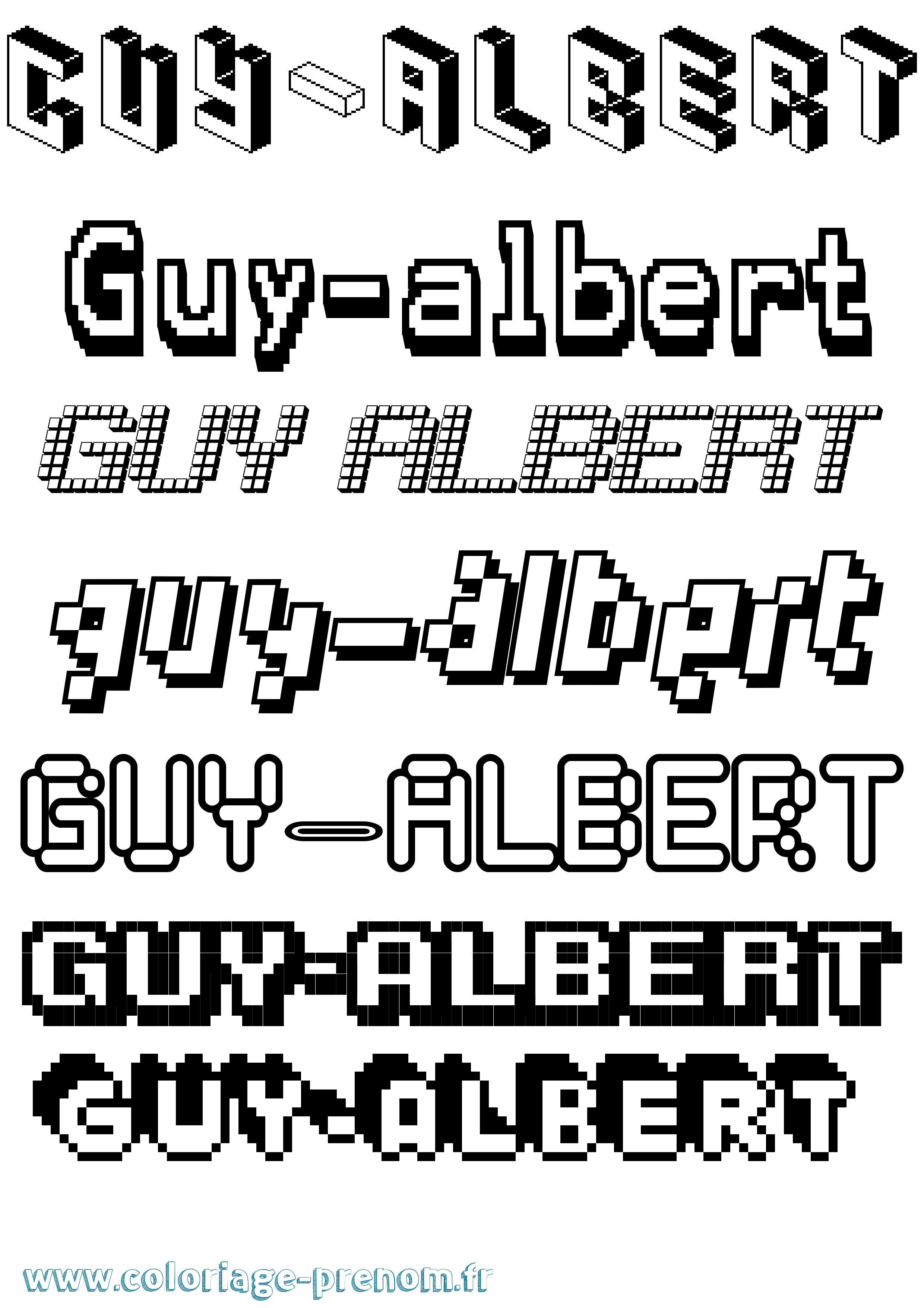 Coloriage Guy-Albert Pixel Coloriage prénom Guy-Albert Pixel