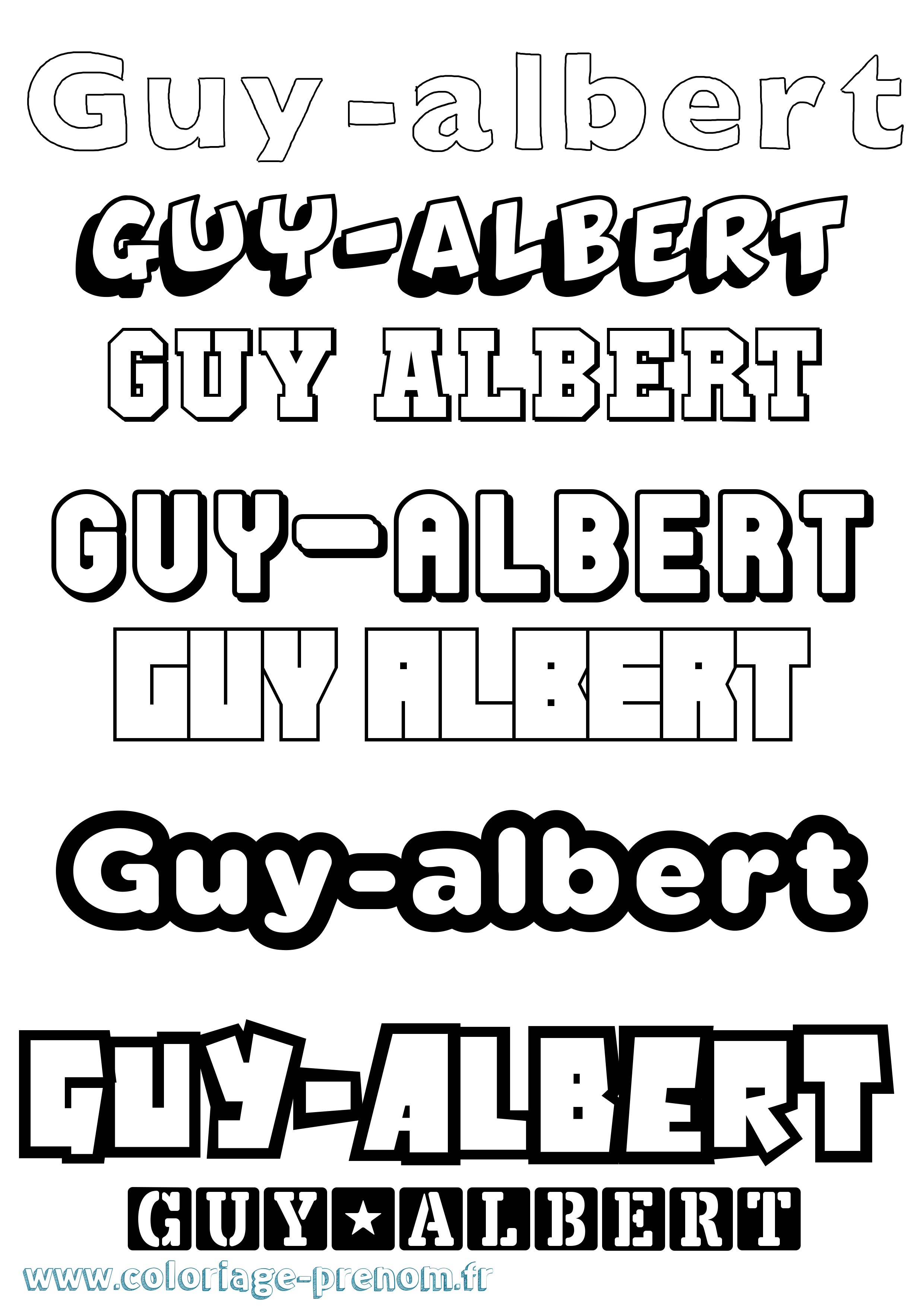 Coloriage Guy-Albert Simple Coloriage prénom Guy-Albert Simple