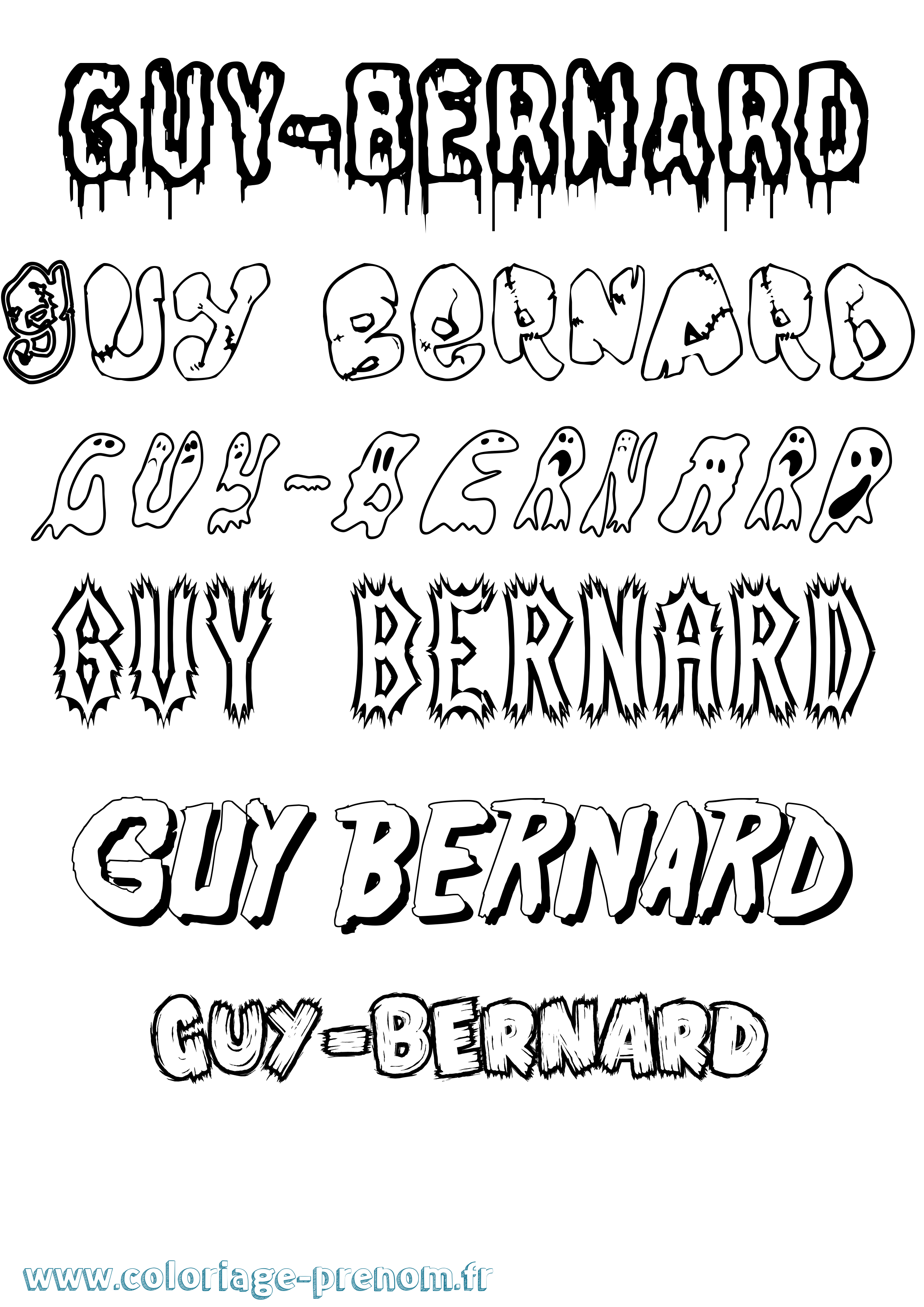 Coloriage Guy-Bernard Frisson Coloriage prénom Guy-Bernard Frisson