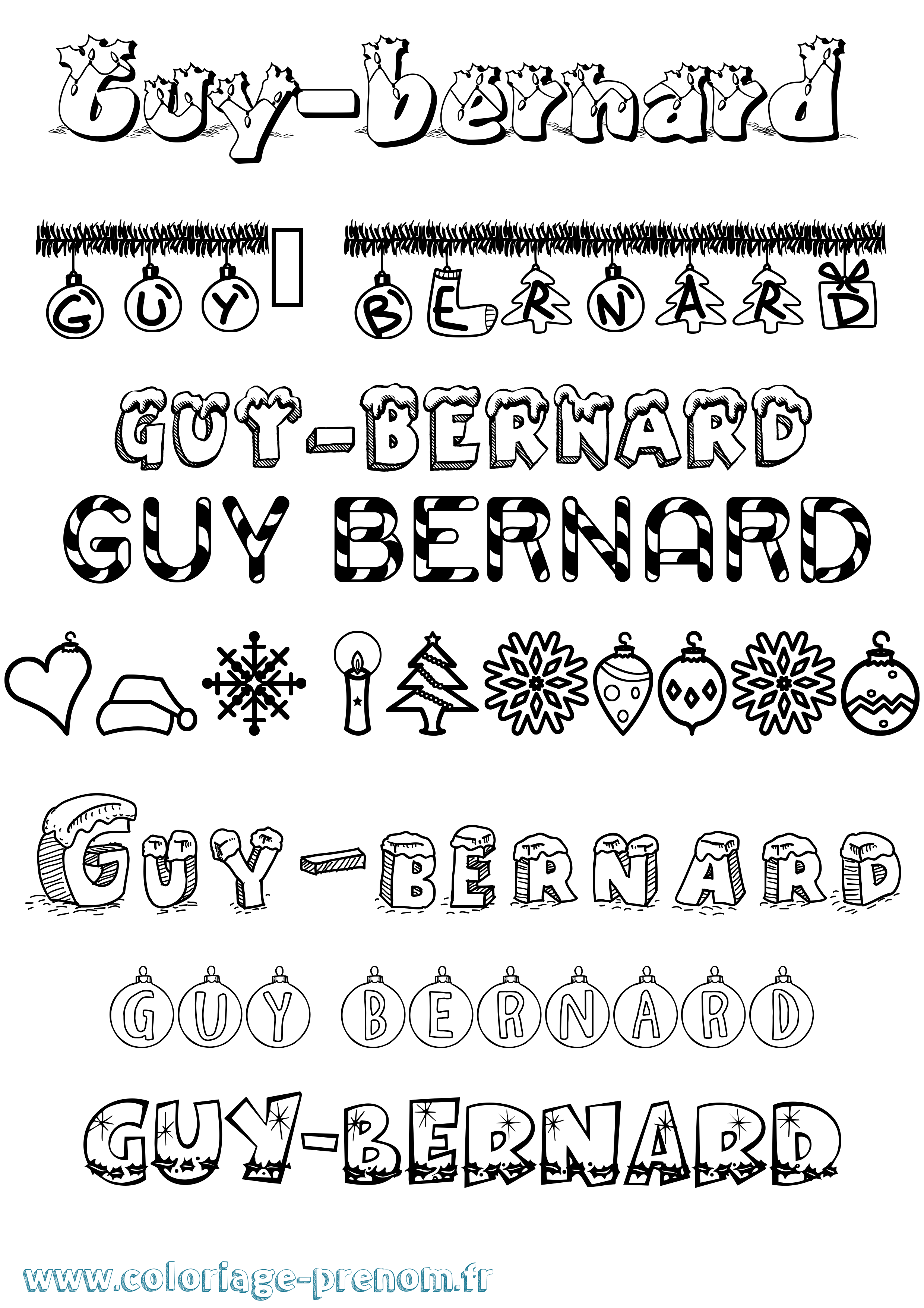 Coloriage Guy-Bernard Noël Coloriage prénom Guy-Bernard Noël