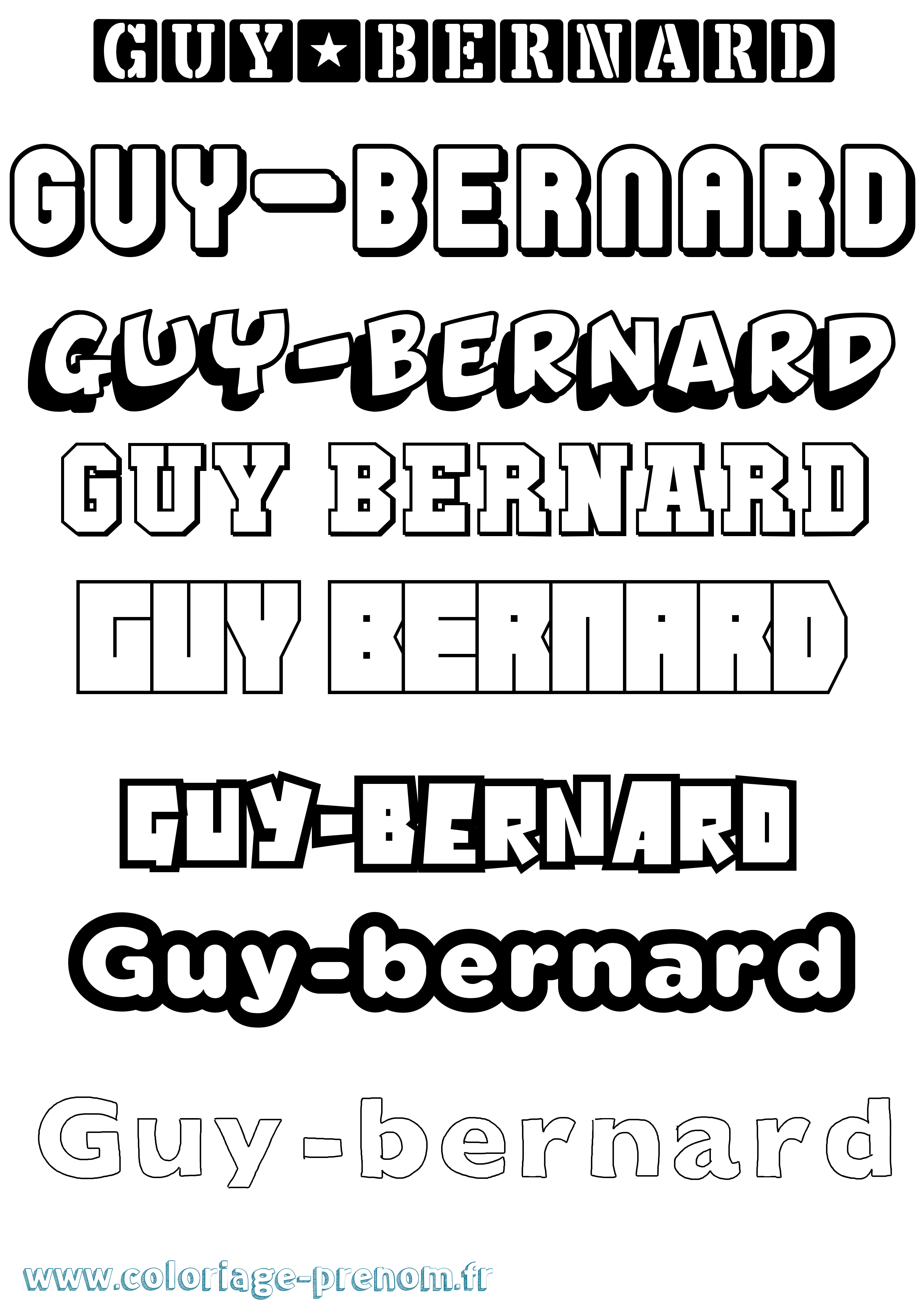 Coloriage Guy-Bernard Simple Coloriage prénom Guy-Bernard Simple