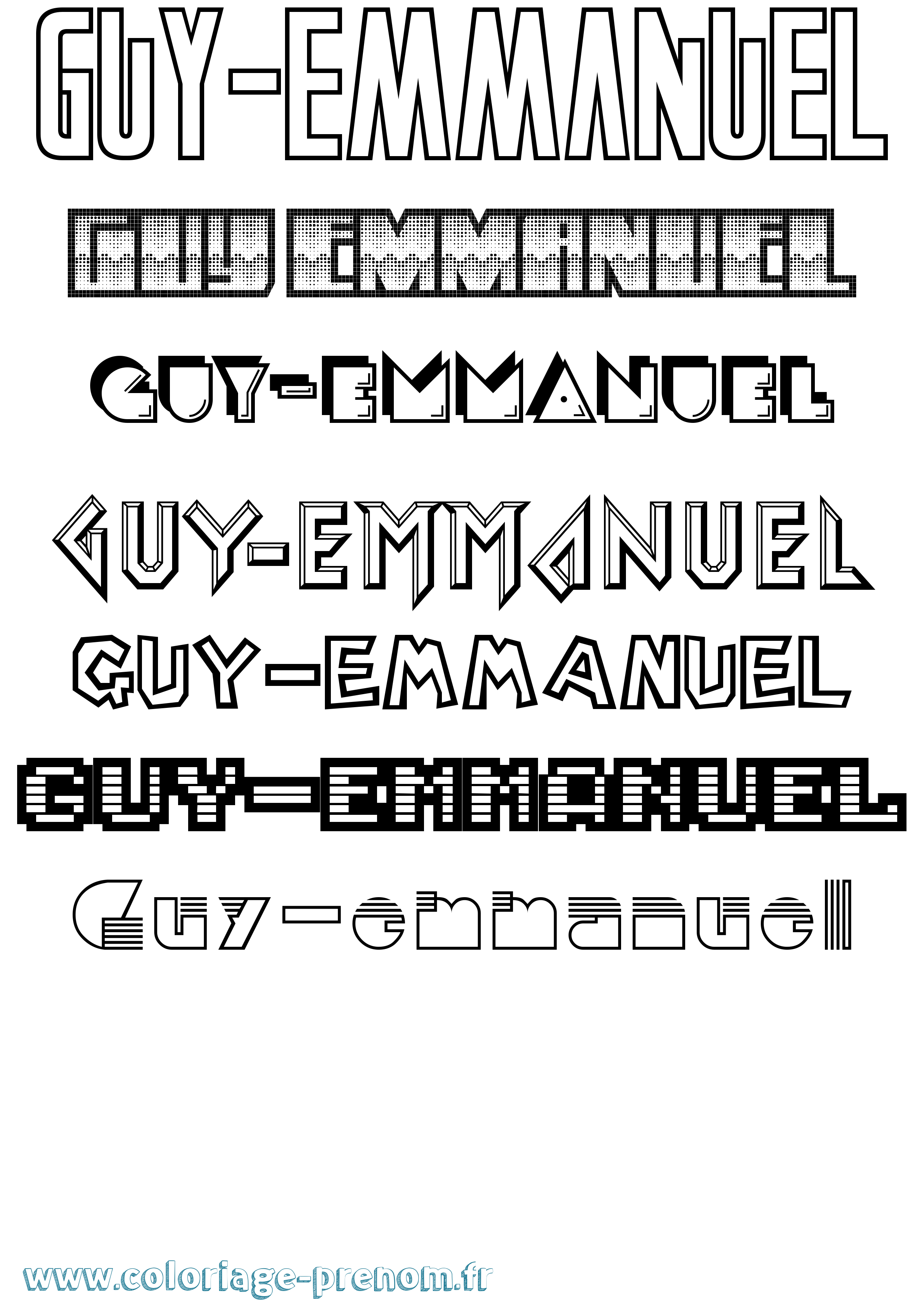 Coloriage Guy-Emmanuel Jeux Vidéos Coloriage prénom Guy-Emmanuel Jeux Vidéos