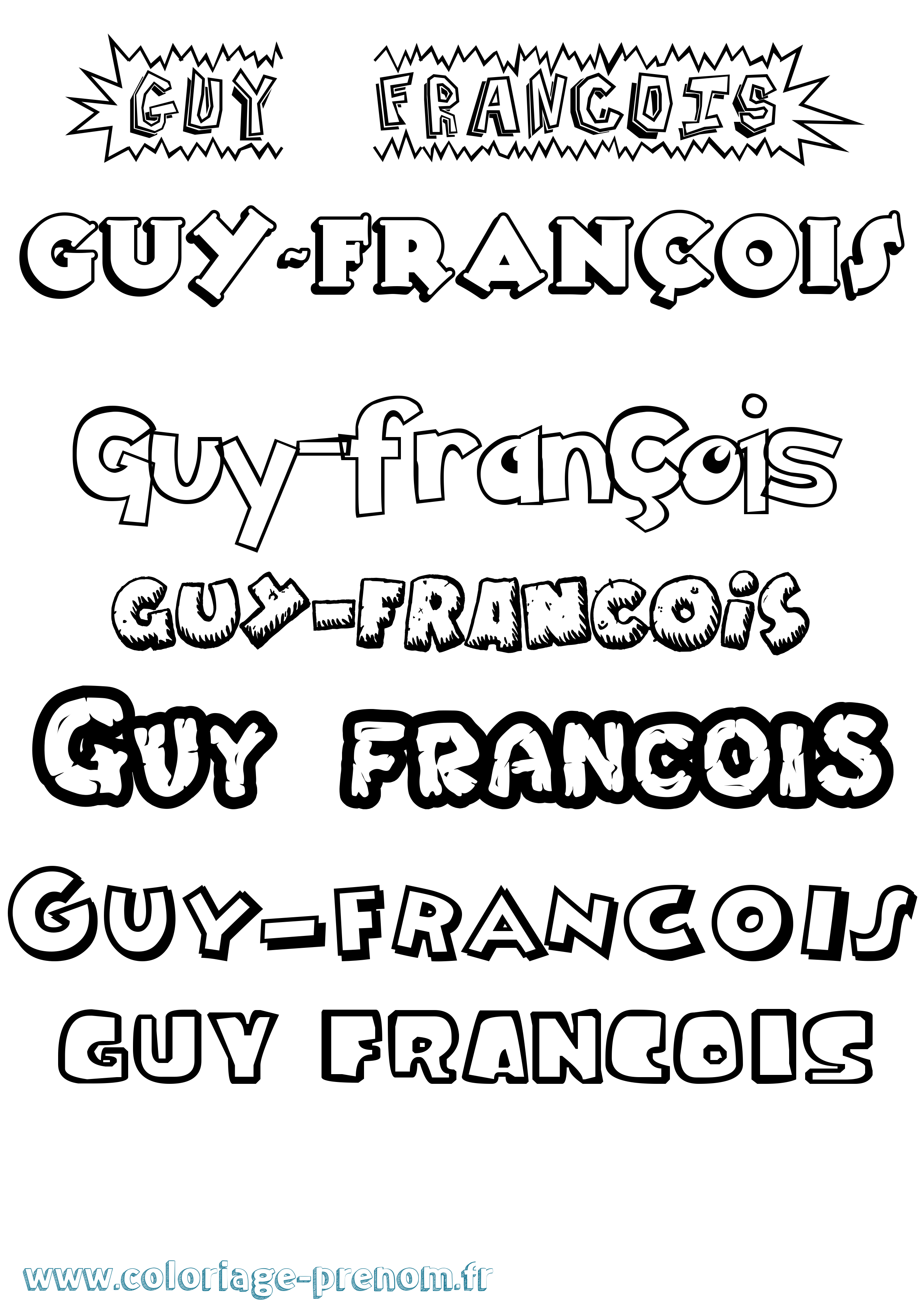 Coloriage Guy-François Dessin Animé Coloriage prénom Guy-François Dessin Animé
