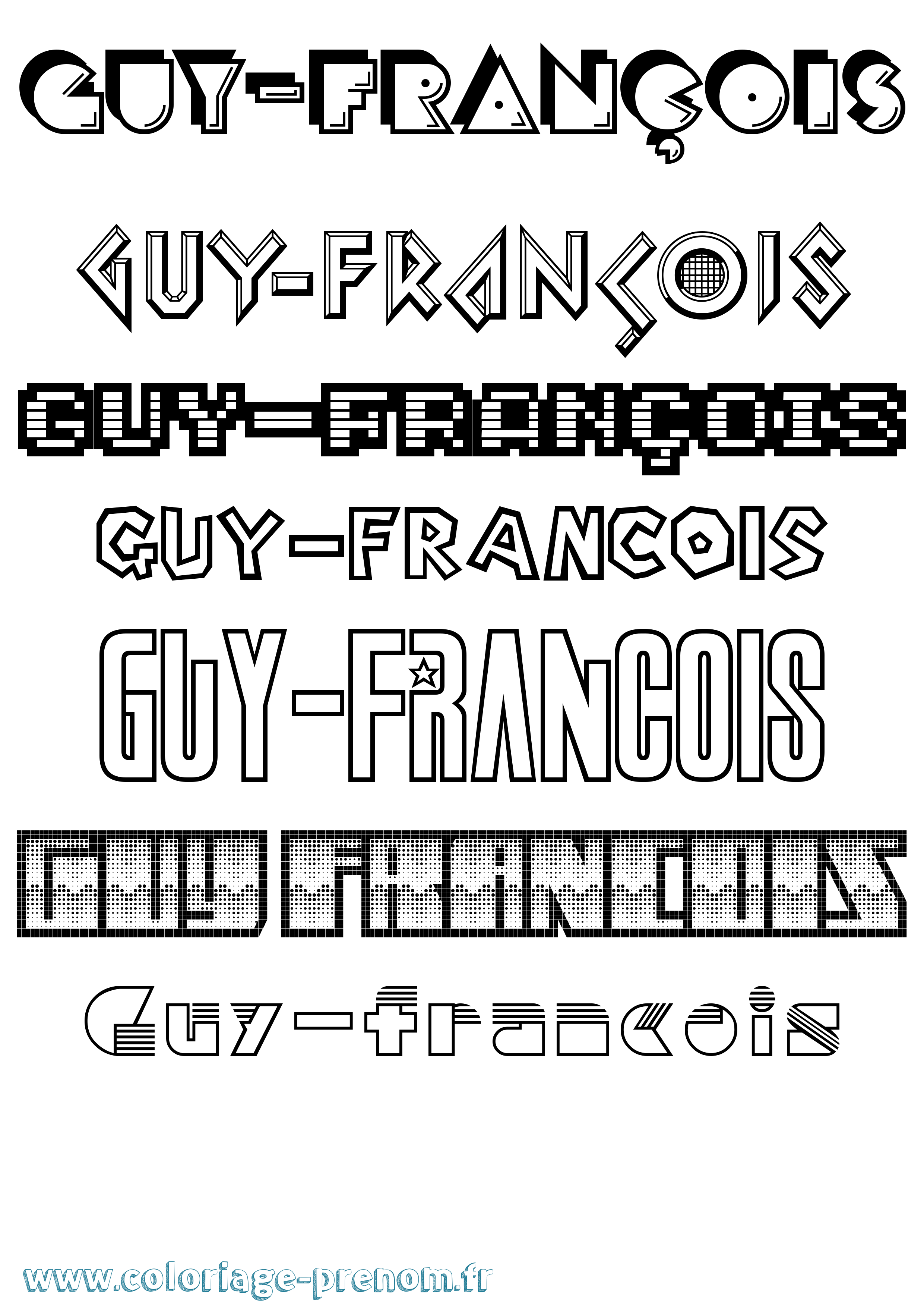 Coloriage Guy-François Jeux Vidéos Coloriage prénom Guy-François Jeux Vidéos