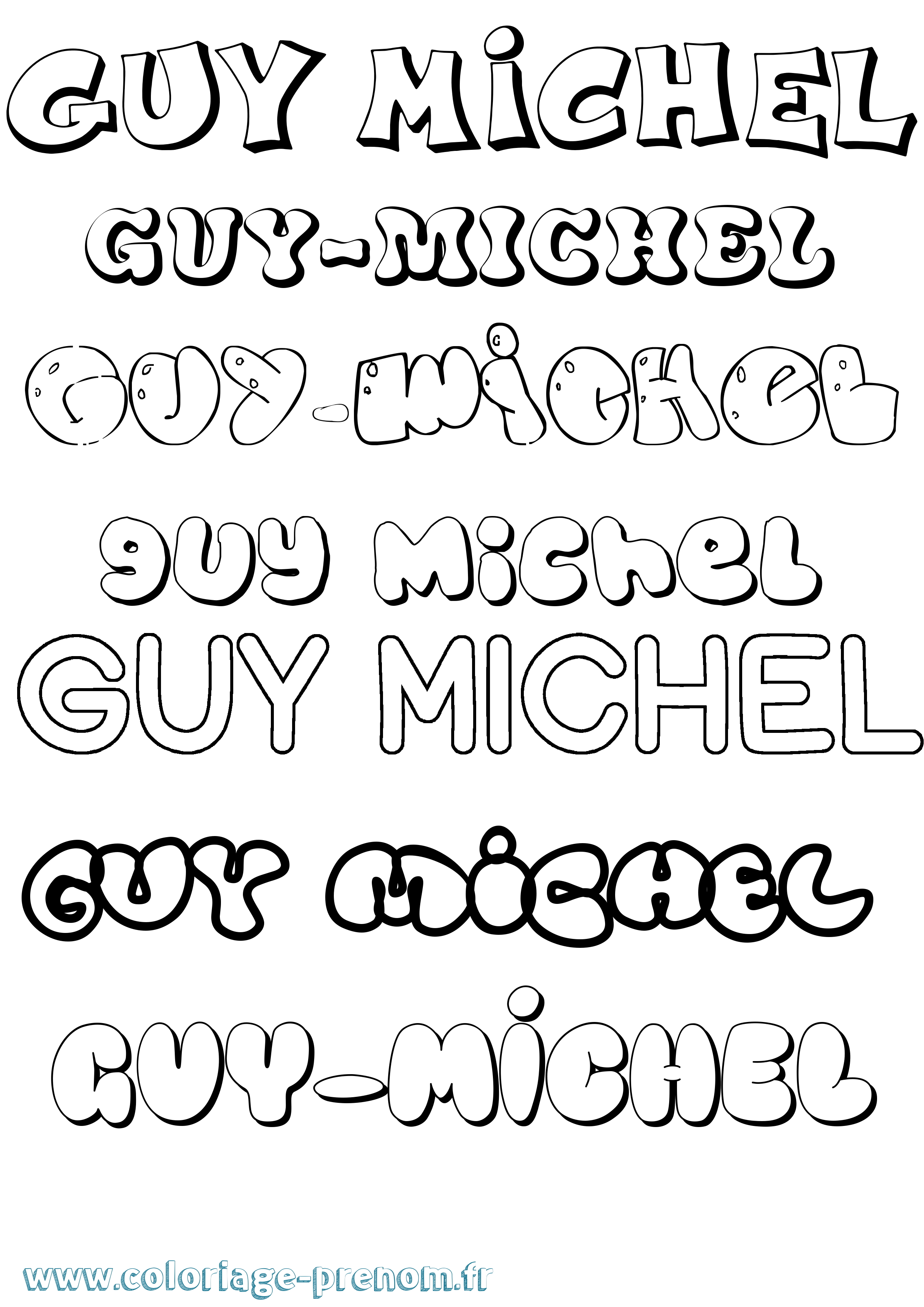 Coloriage Guy-Michel Bubble Coloriage prénom Guy-Michel Bubble