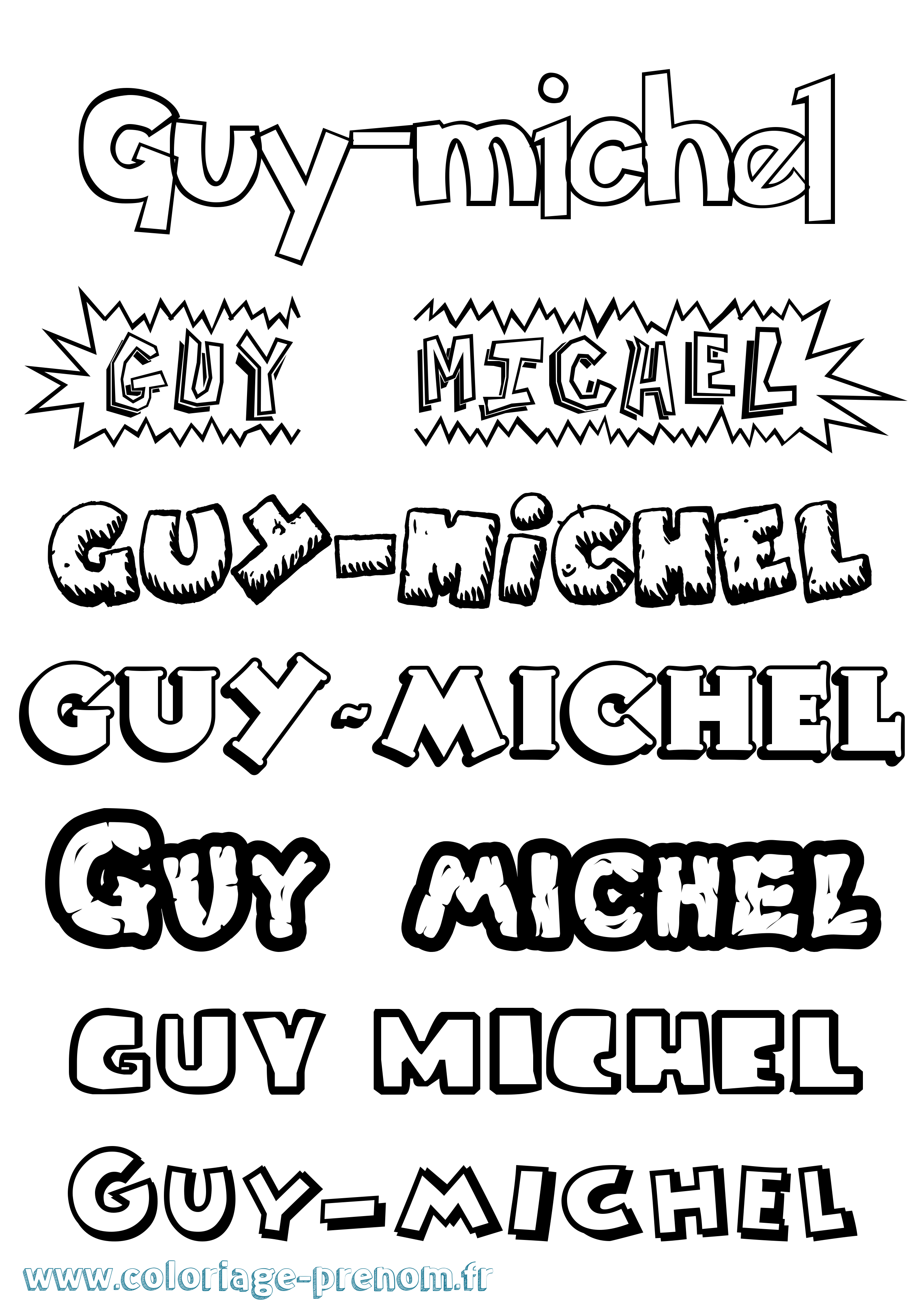 Coloriage Guy-Michel Dessin Animé Coloriage prénom Guy-Michel Dessin Animé