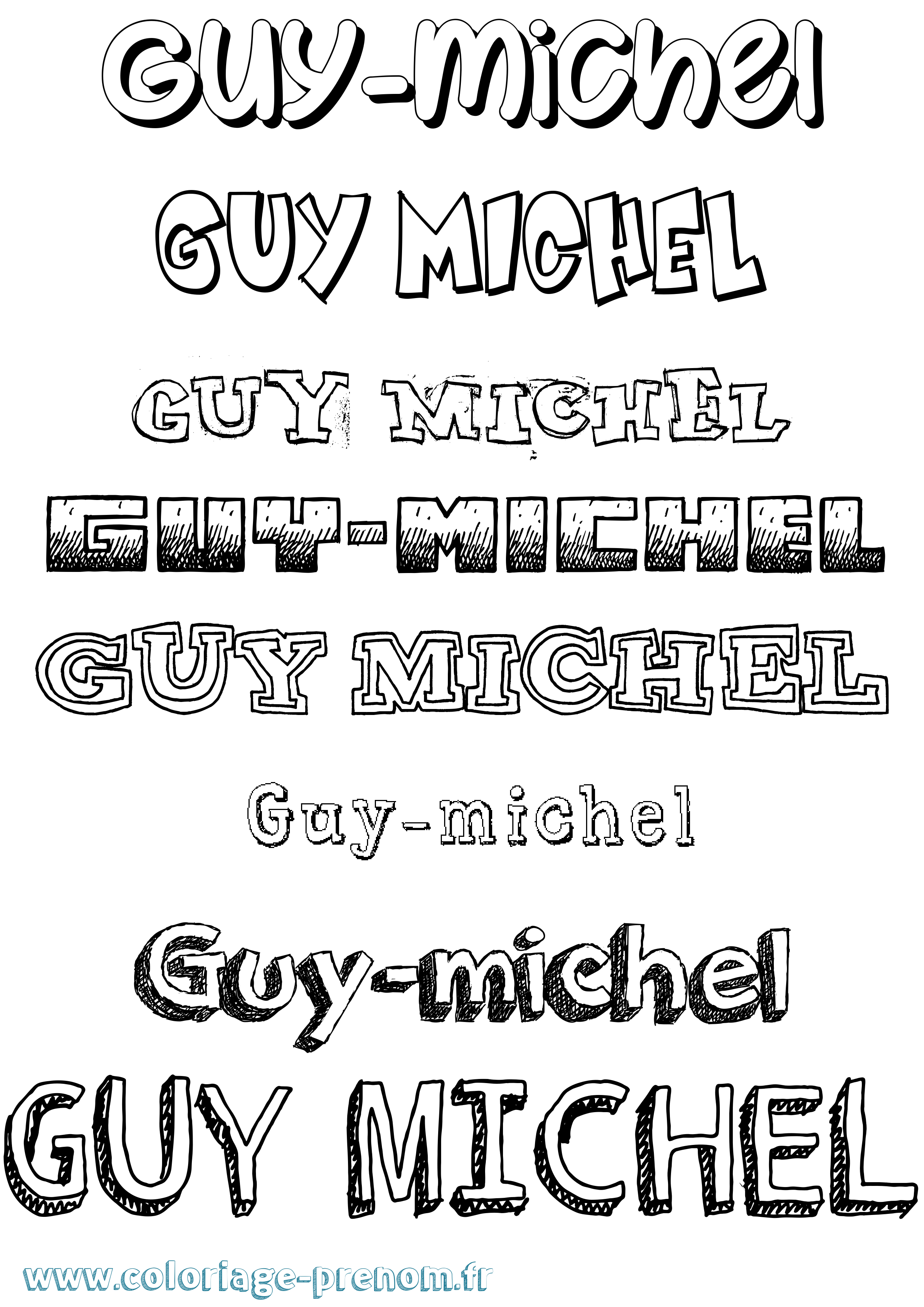 Coloriage Guy-Michel Dessiné Coloriage prénom Guy-Michel Dessiné