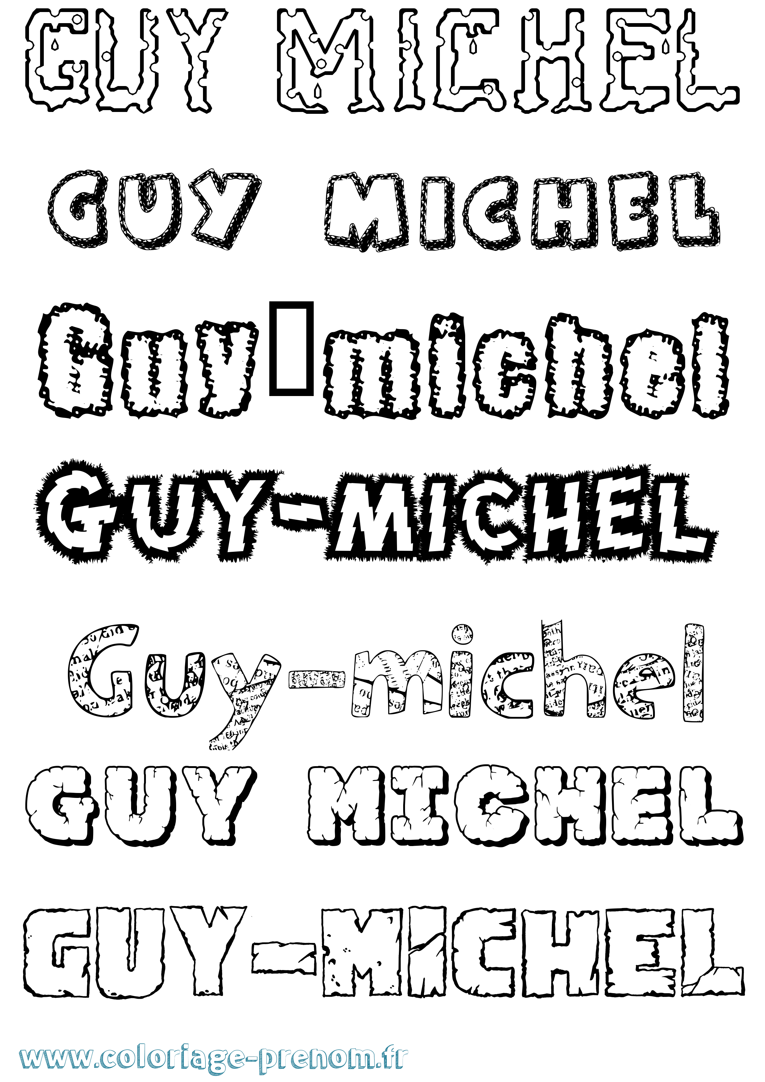 Coloriage Guy-Michel Destructuré Coloriage prénom Guy-Michel Destructuré
