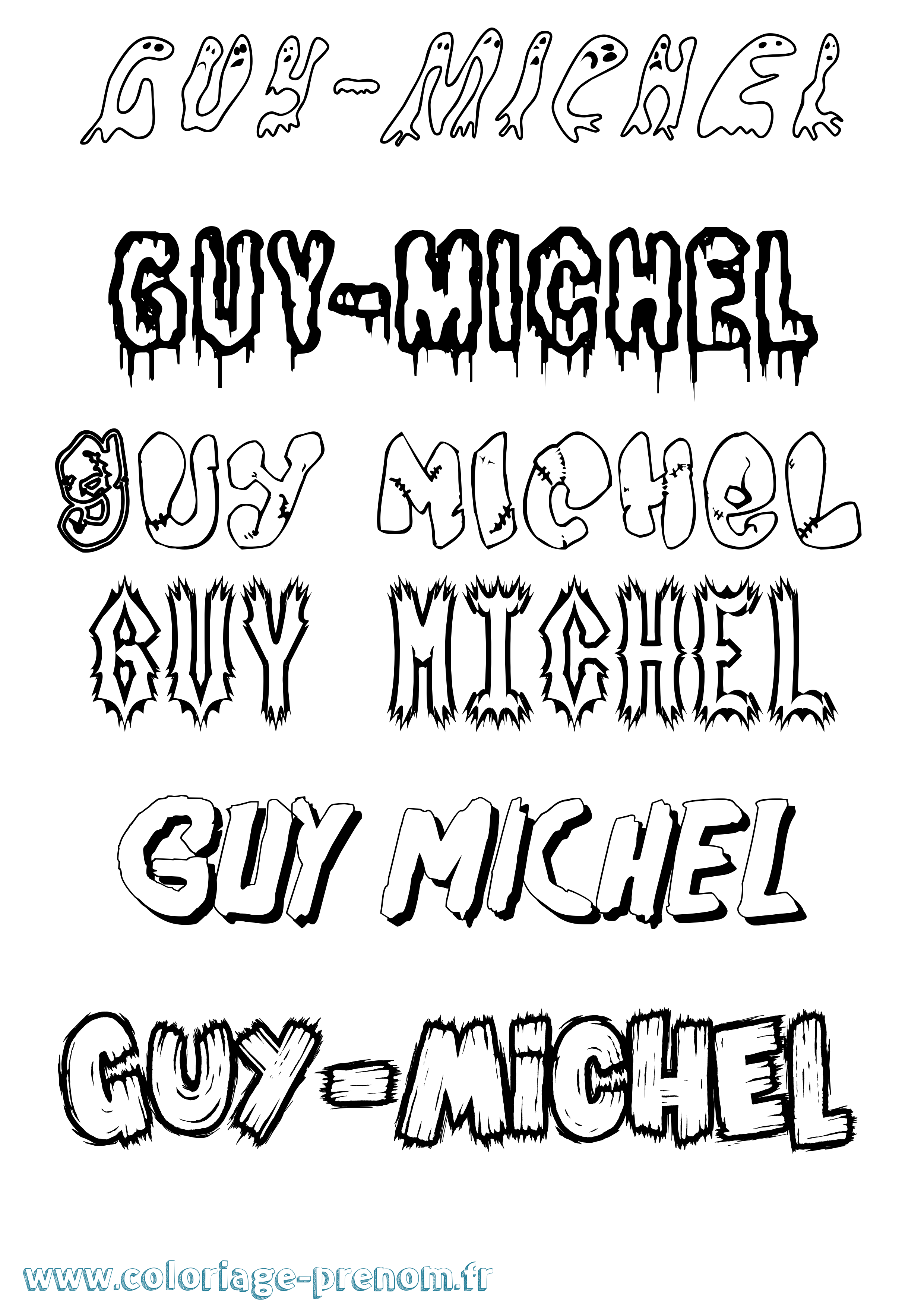 Coloriage Guy-Michel Frisson Coloriage prénom Guy-Michel Frisson