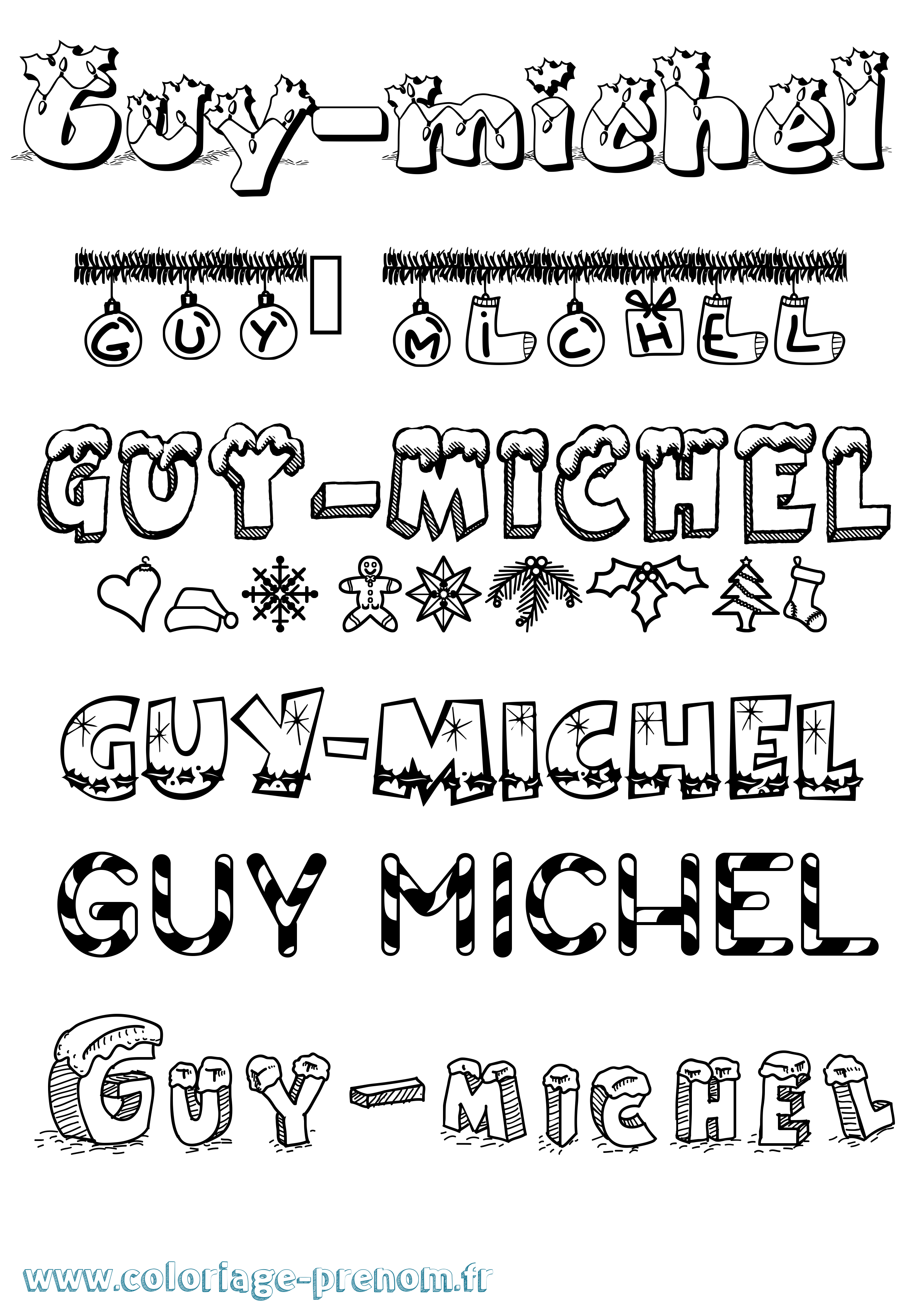 Coloriage Guy-Michel Noël Coloriage prénom Guy-Michel Noël