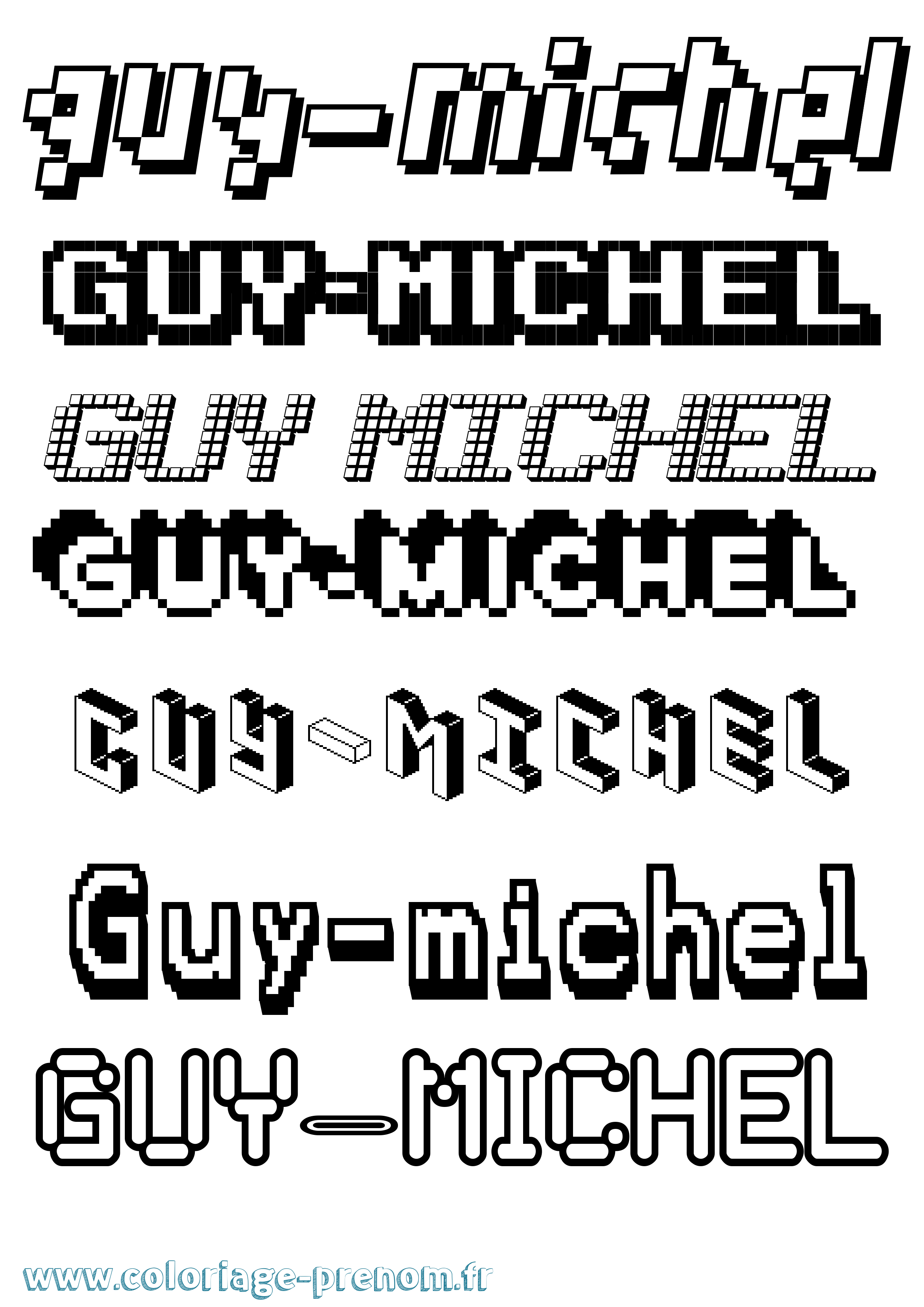 Coloriage Guy-Michel Pixel Coloriage prénom Guy-Michel Pixel