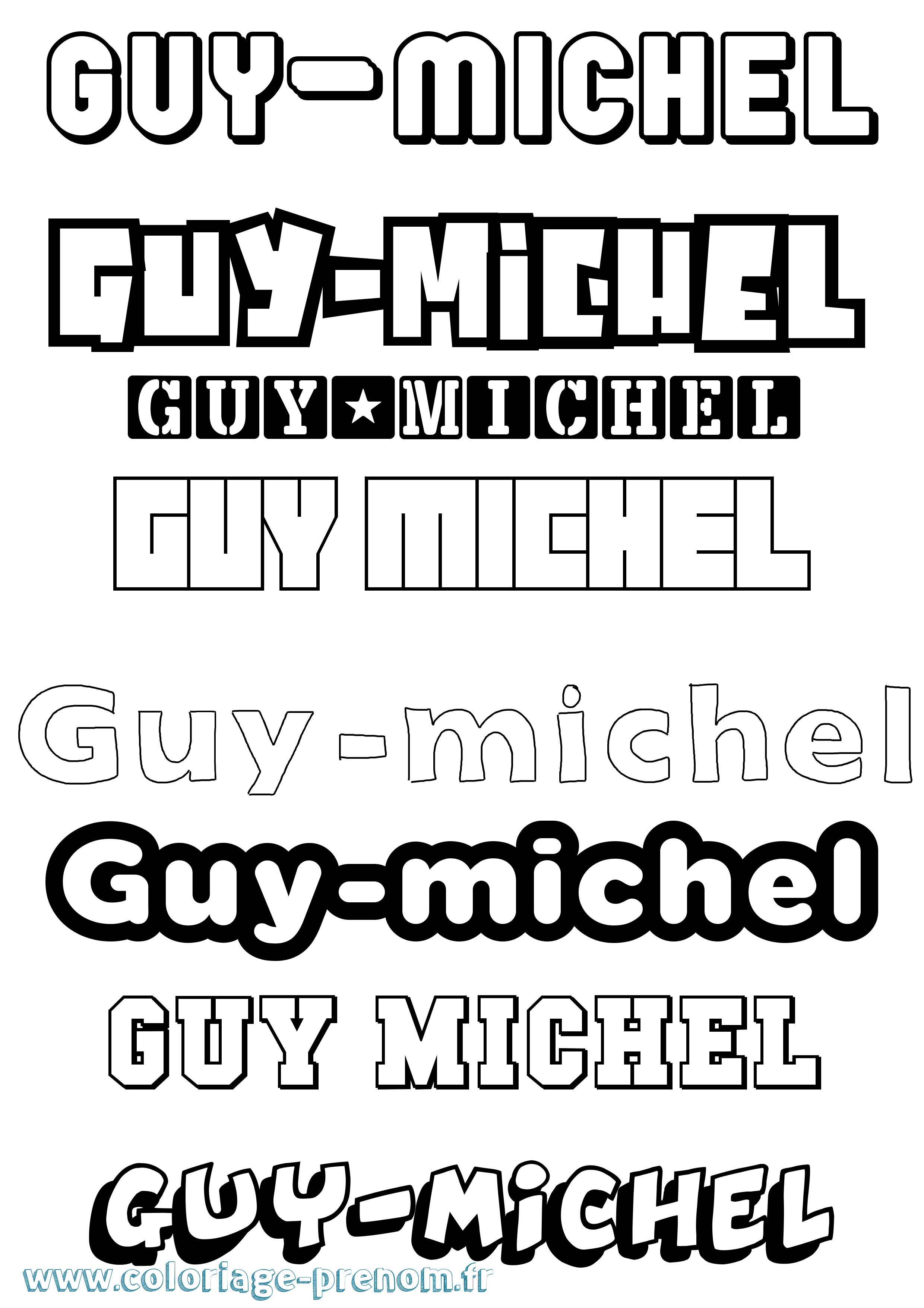 Coloriage Guy-Michel Simple Coloriage prénom Guy-Michel Simple