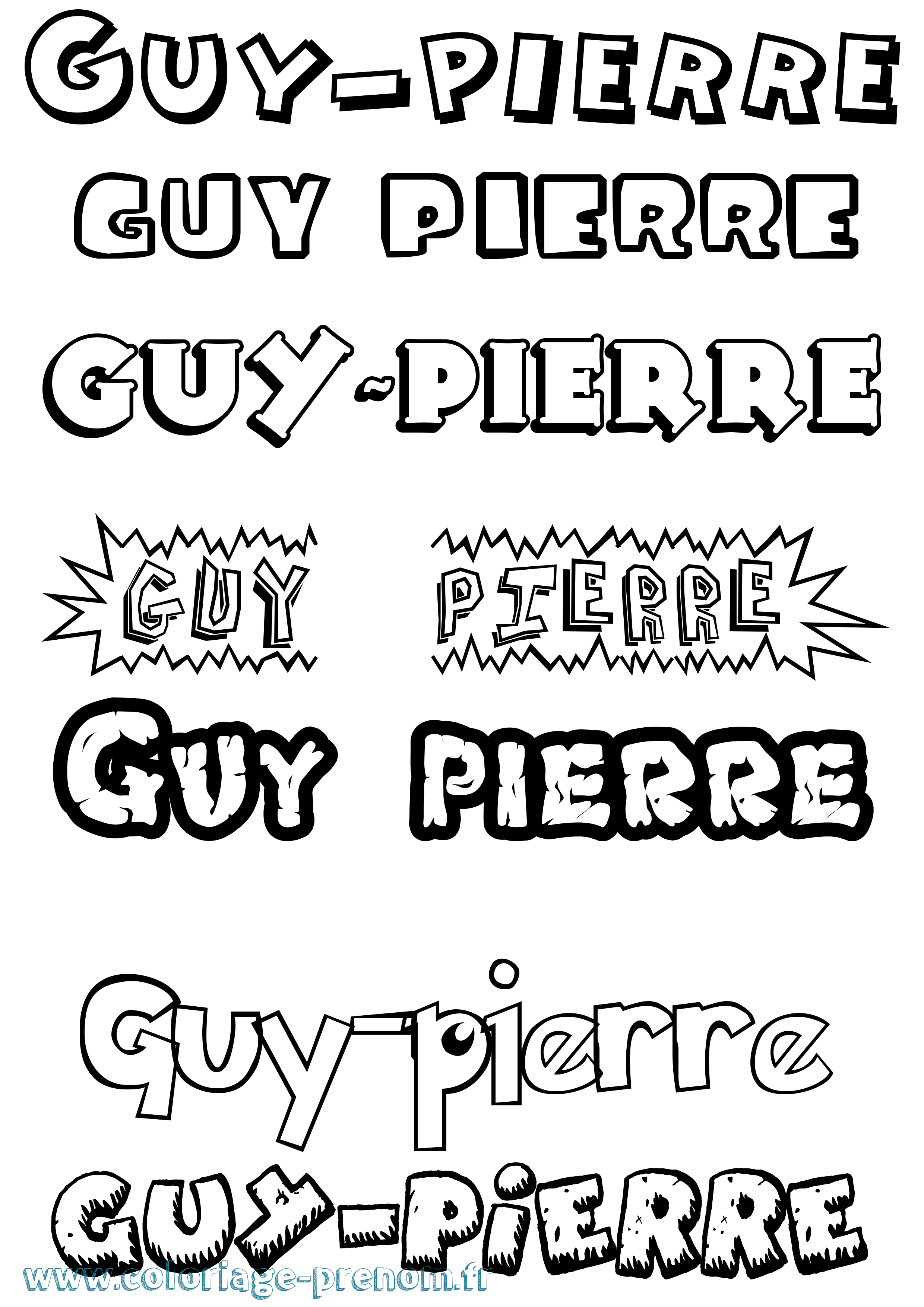 Coloriage Guy-Pierre Dessin Animé Coloriage prénom Guy-Pierre Dessin Animé
