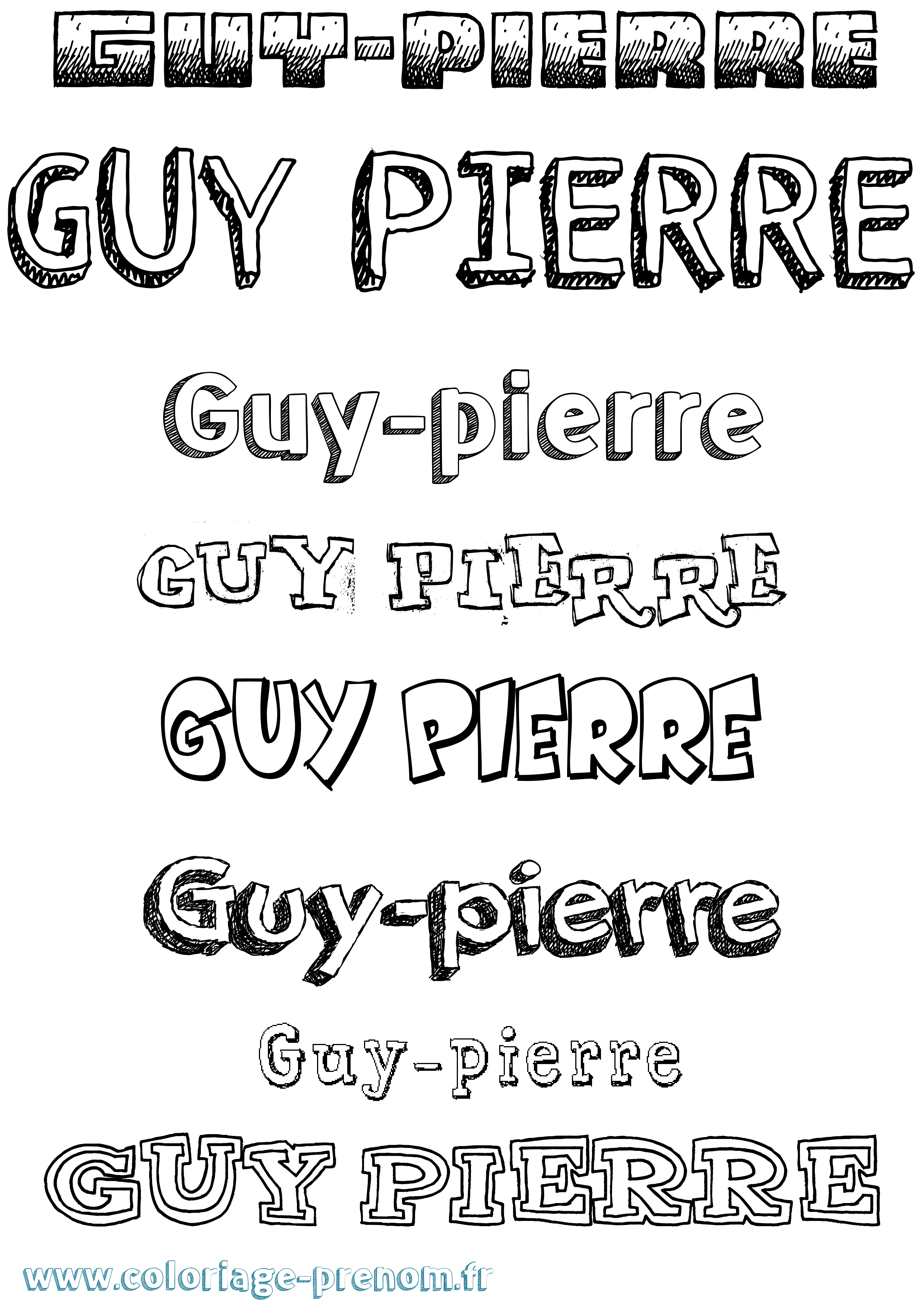 Coloriage Guy-Pierre Dessiné Coloriage prénom Guy-Pierre Dessiné