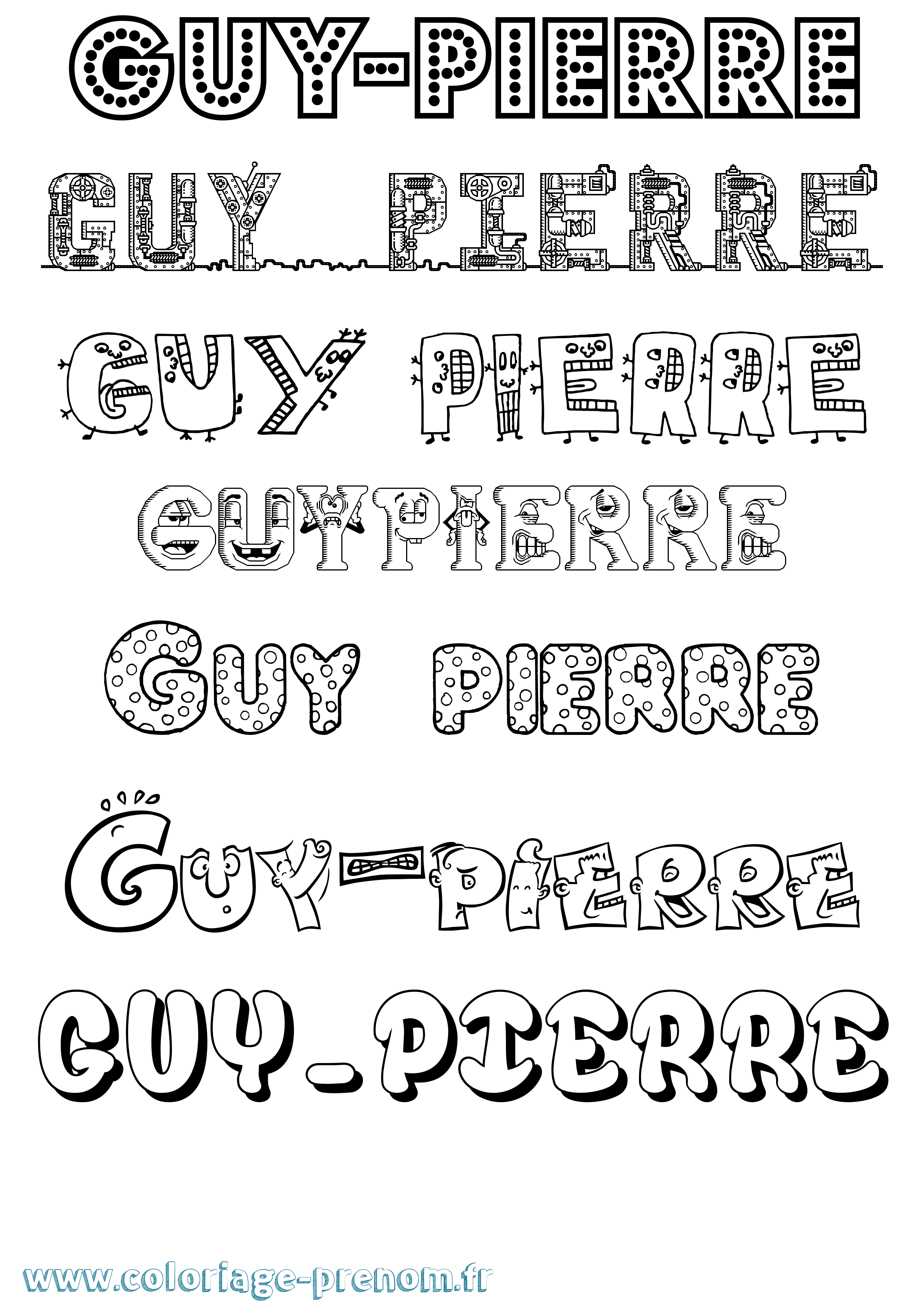 Coloriage Guy-Pierre Fun Coloriage prénom Guy-Pierre Fun