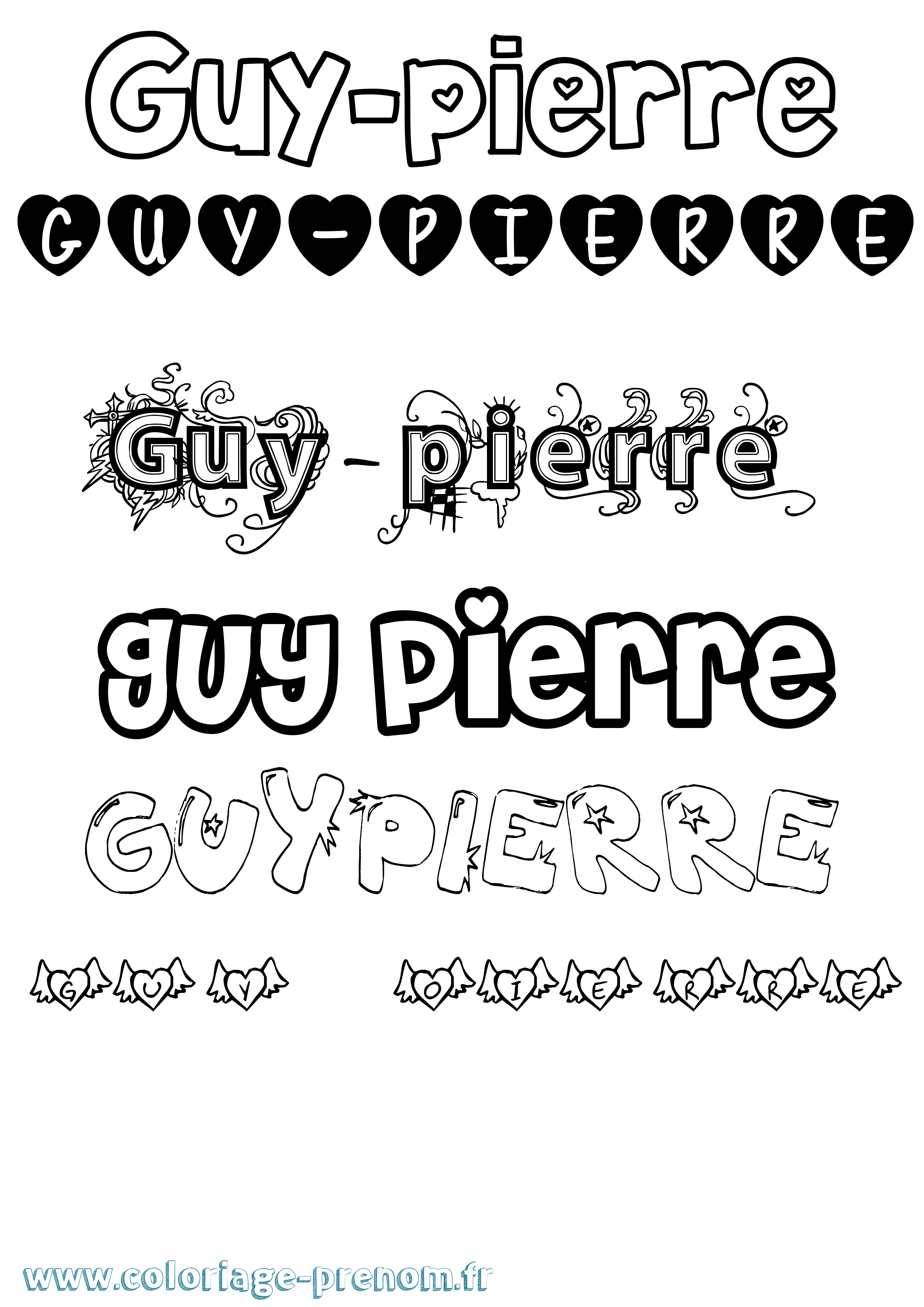 Coloriage Guy-Pierre Girly Coloriage prénom Guy-Pierre Girly