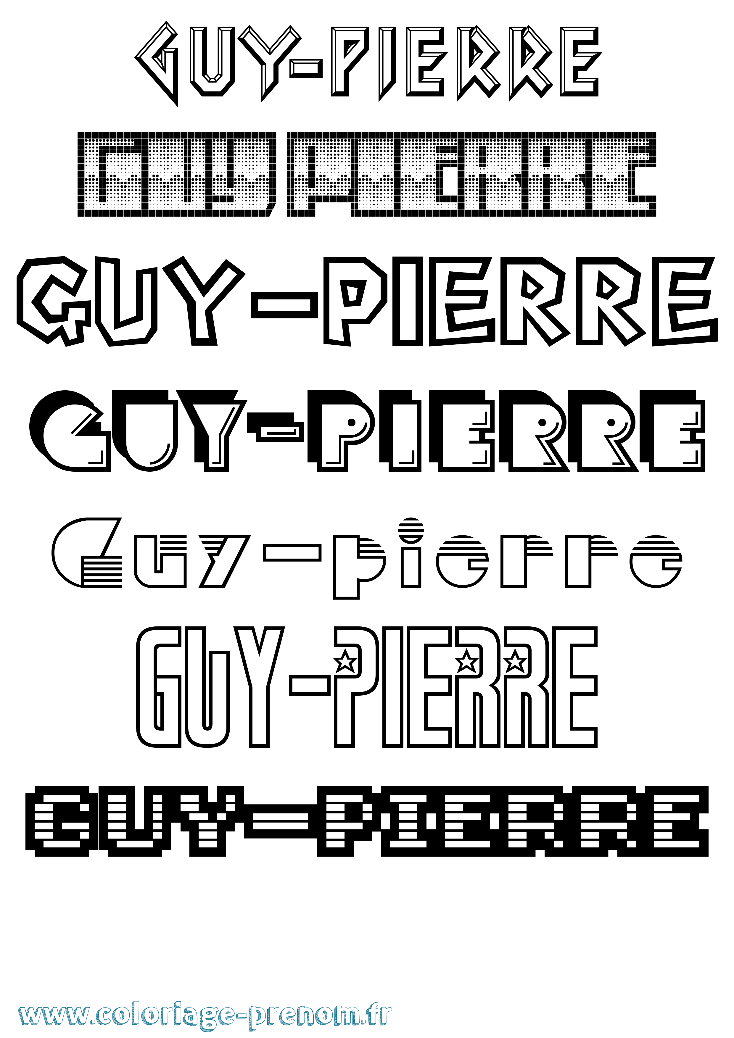 Coloriage Guy-Pierre Jeux Vidéos Coloriage prénom Guy-Pierre Jeux Vidéos
