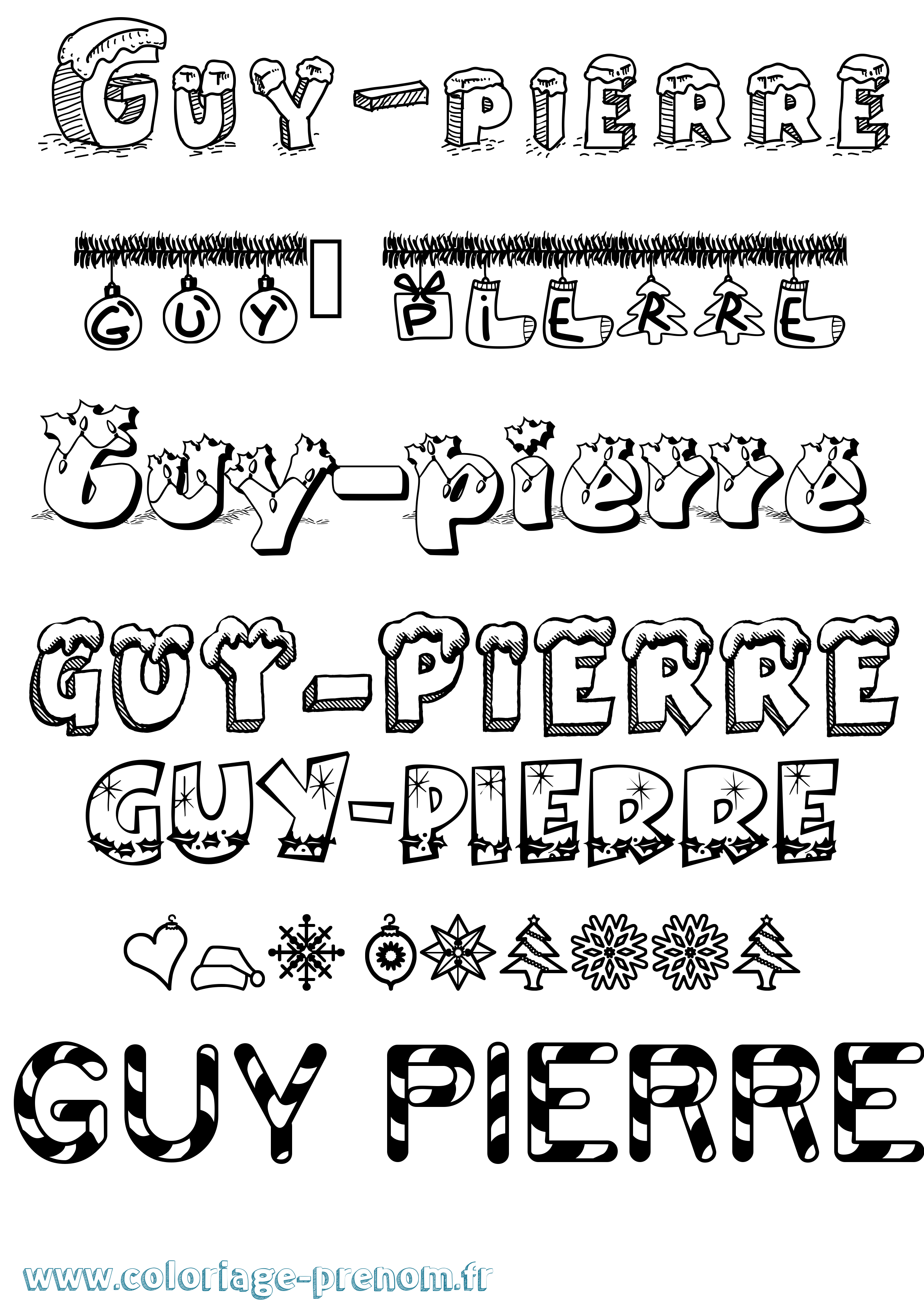Coloriage Guy-Pierre Noël Coloriage prénom Guy-Pierre Noël