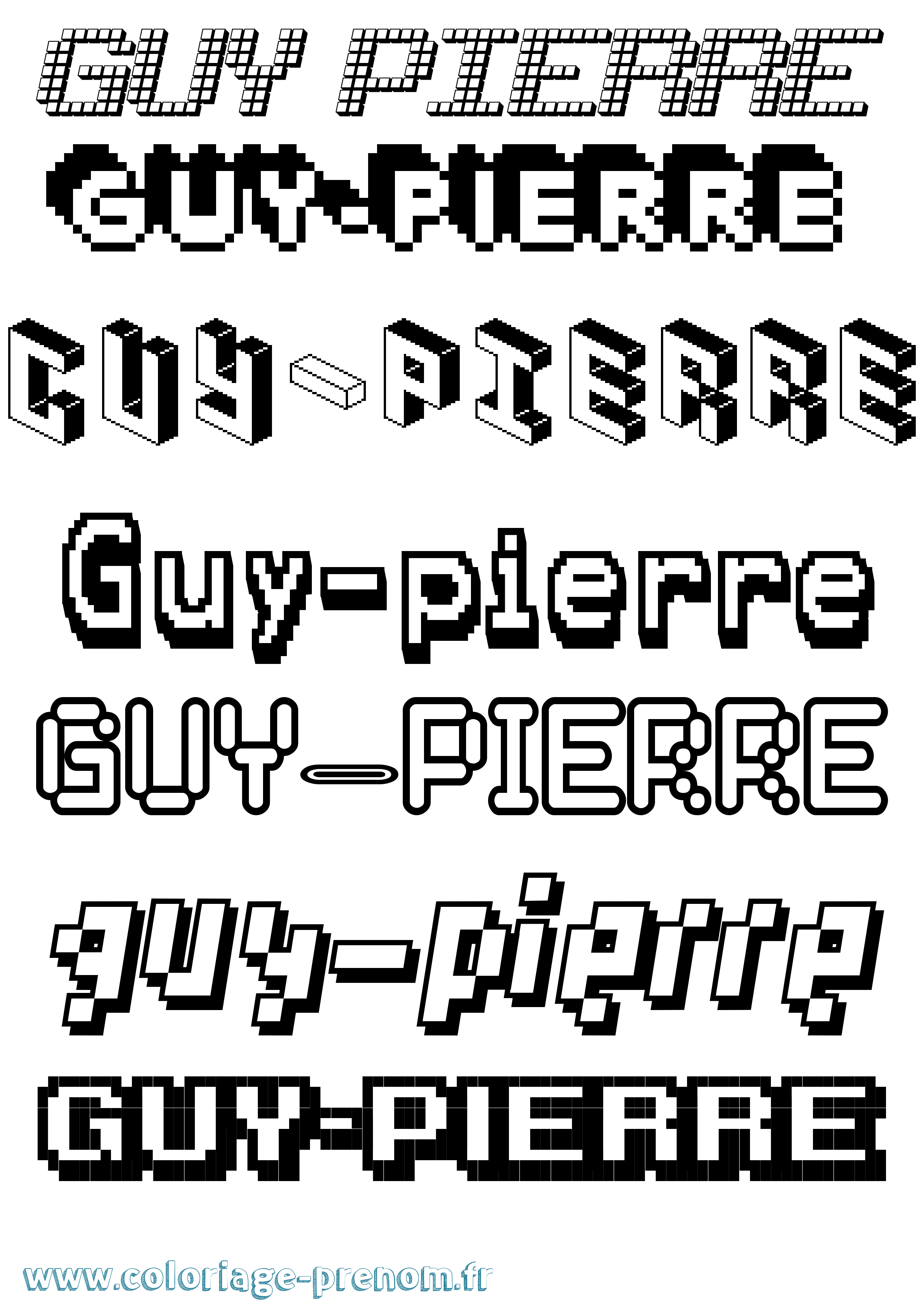 Coloriage Guy-Pierre Pixel Coloriage prénom Guy-Pierre Pixel