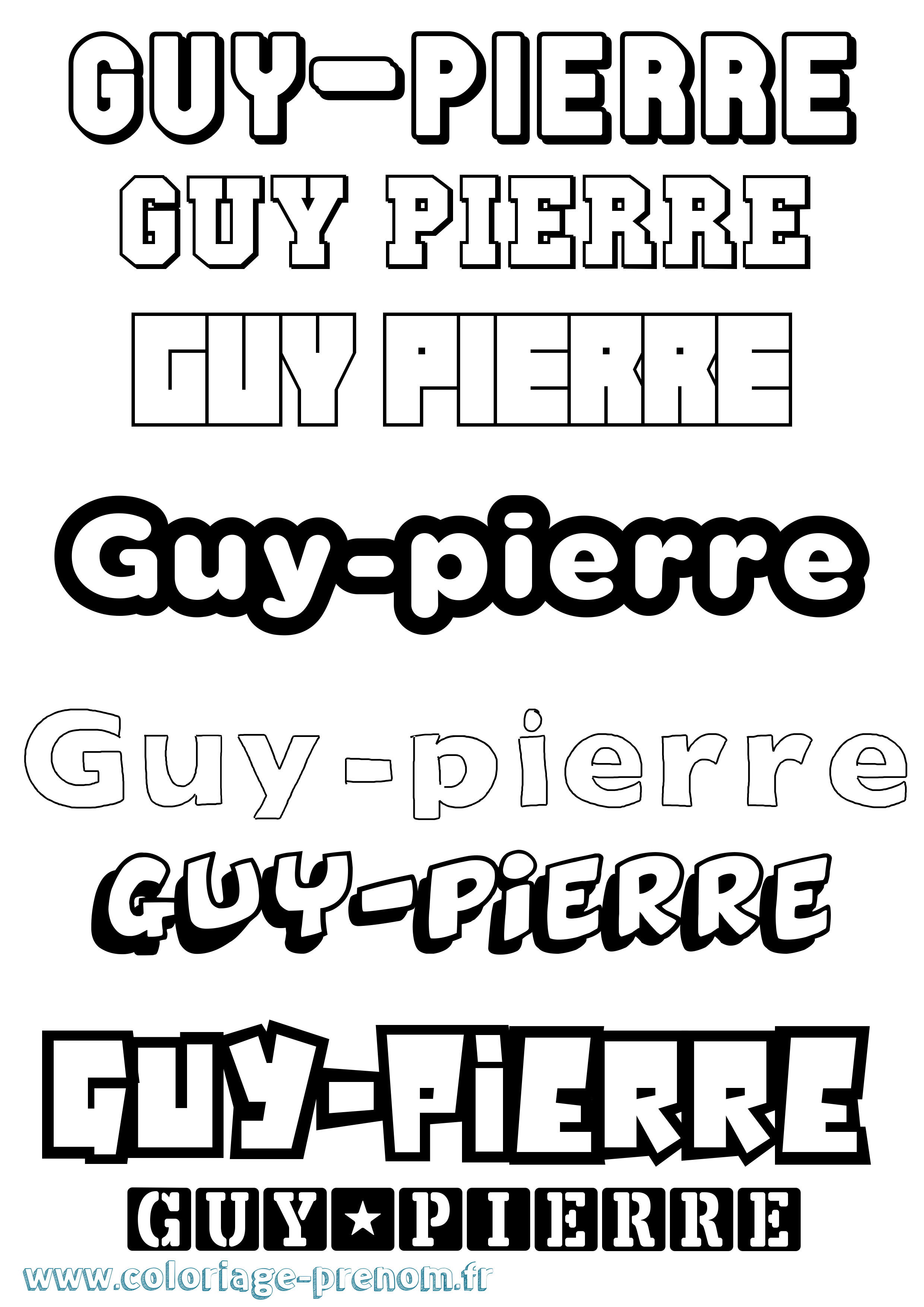 Coloriage Guy-Pierre Simple Coloriage prénom Guy-Pierre Simple