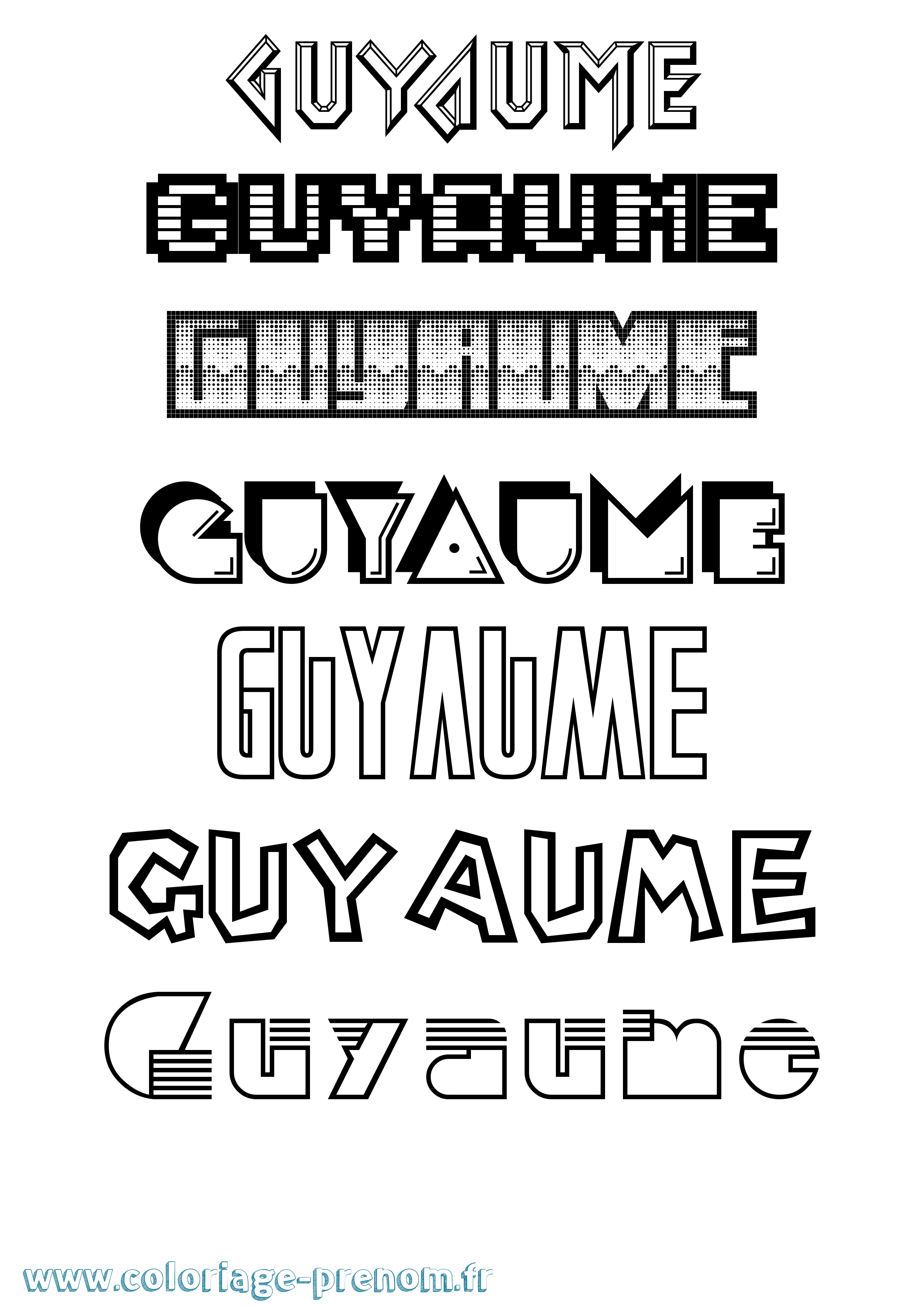 Coloriage Guyaume Jeux Vidéos Coloriage prénom Guyaume Jeux Vidéos