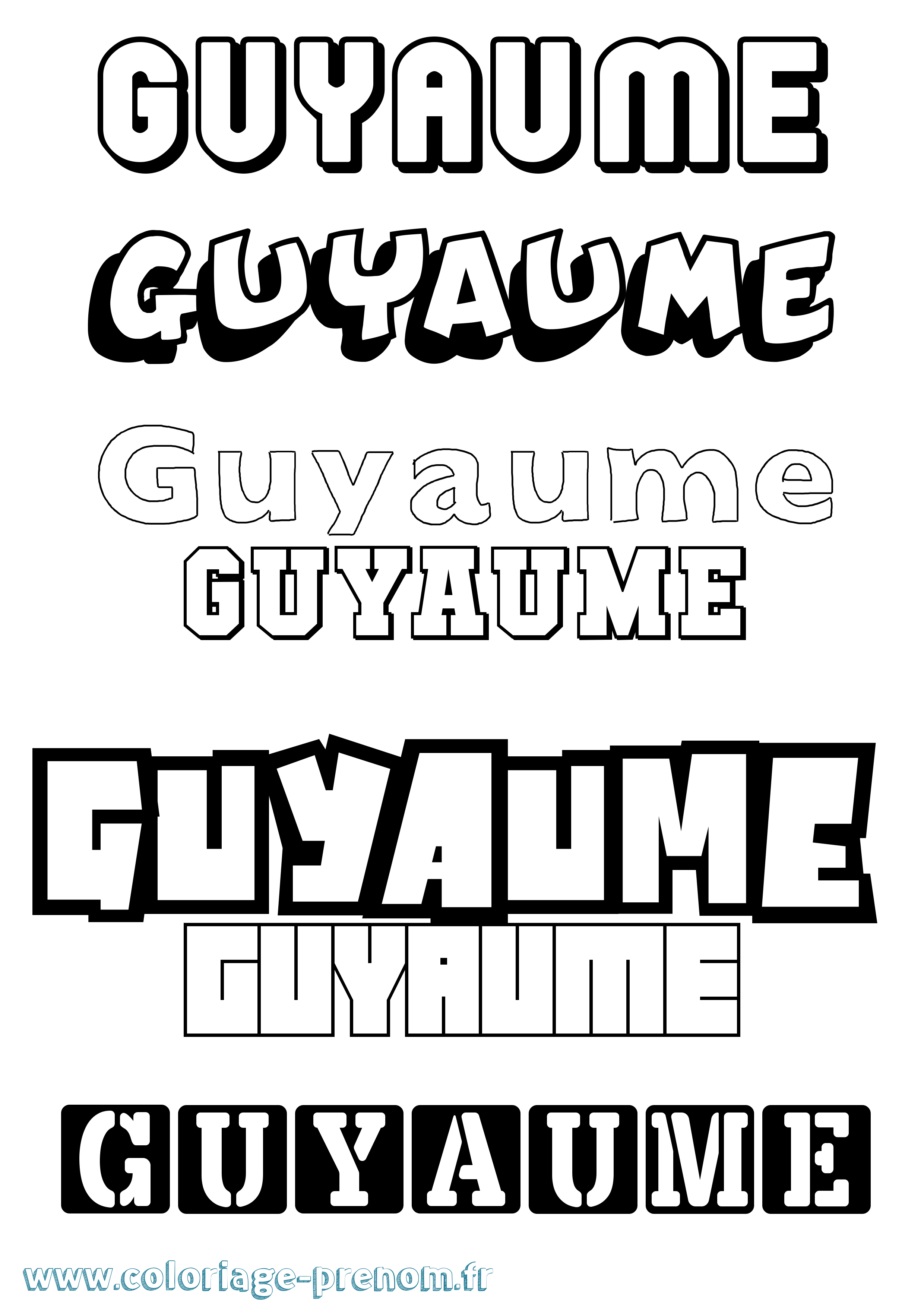 Coloriage Guyaume Simple Coloriage prénom Guyaume Simple
