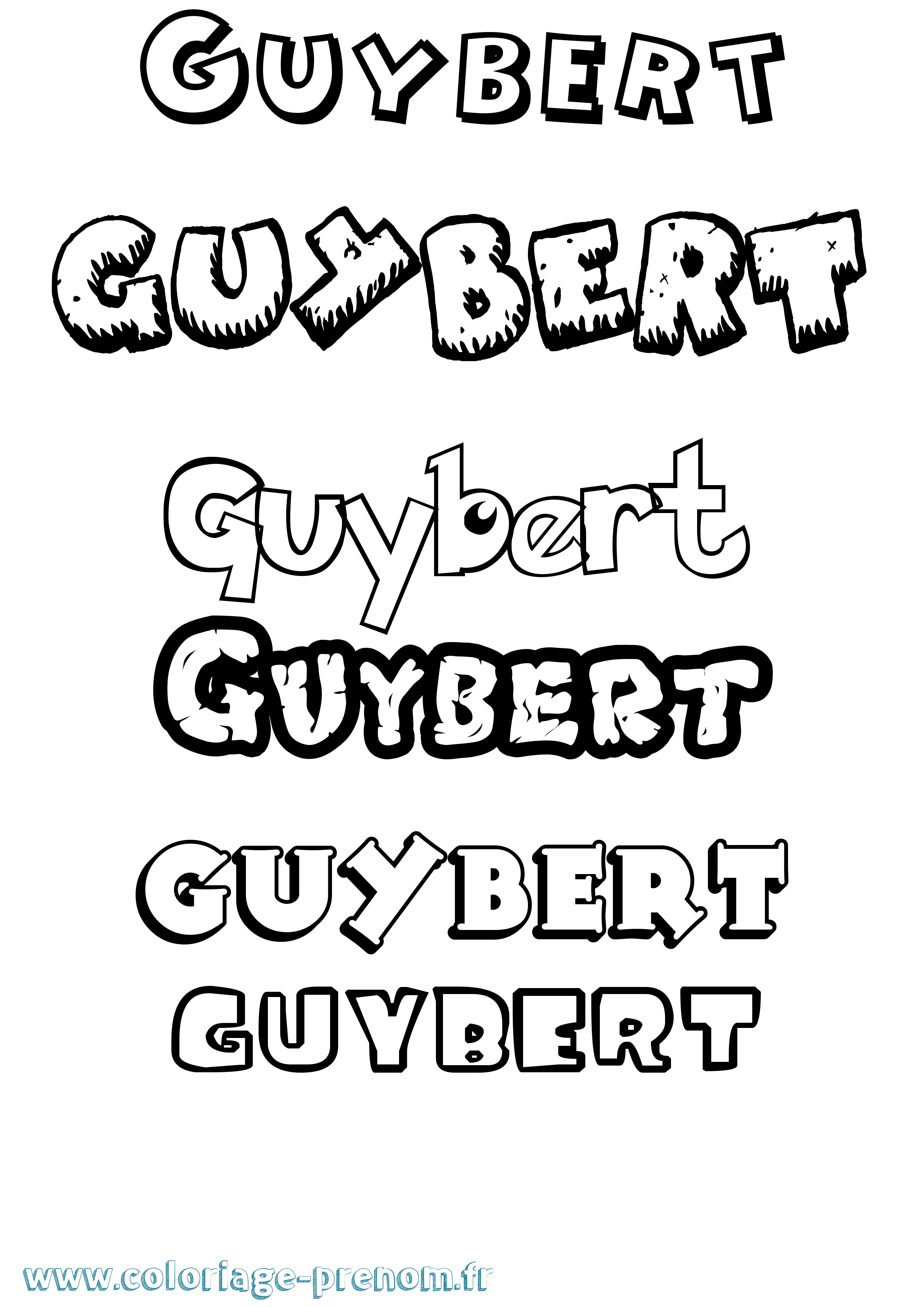 Coloriage Guybert Dessin Animé Coloriage prénom Guybert Dessin Animé
