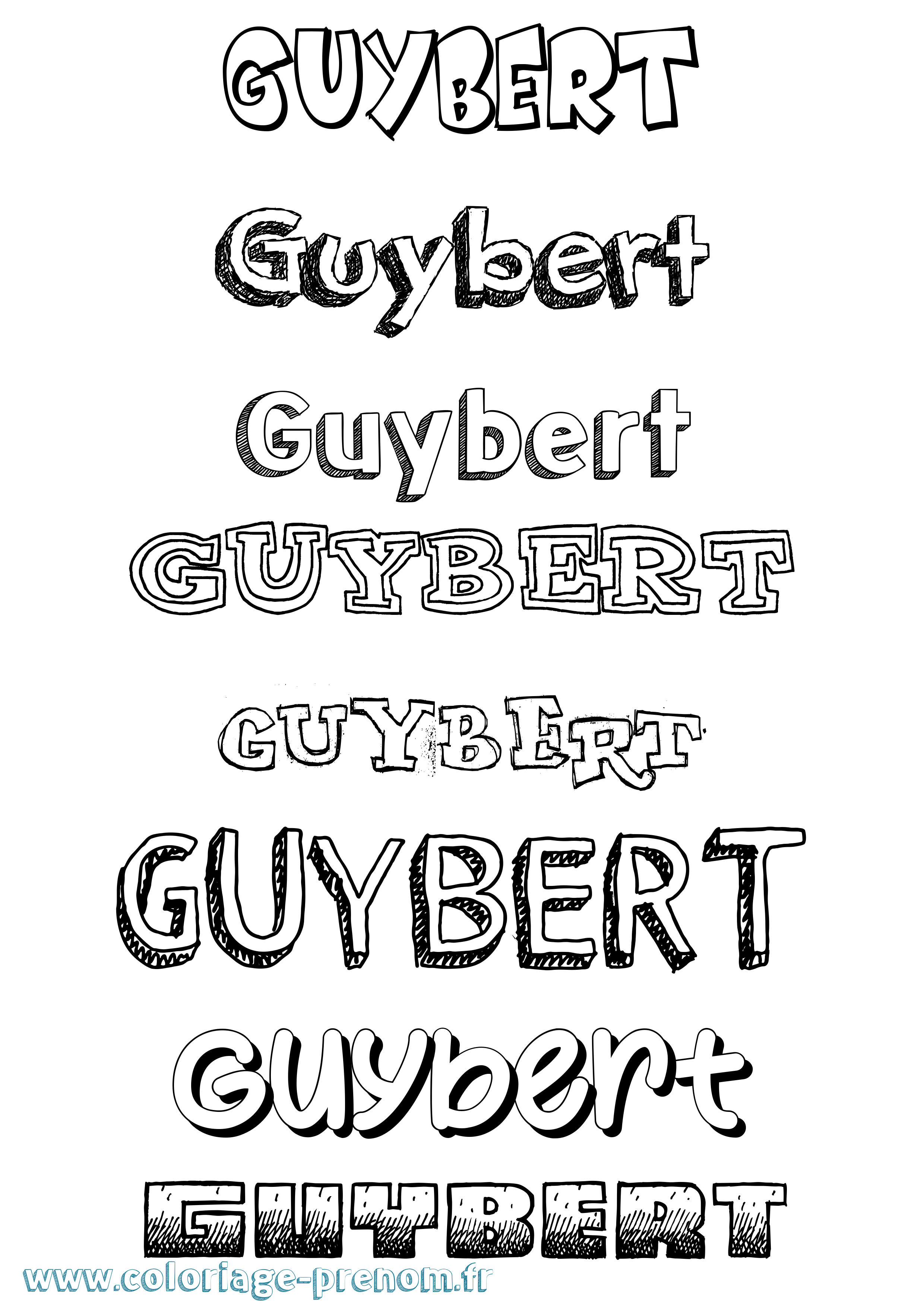 Coloriage Guybert Dessiné Coloriage prénom Guybert Dessiné