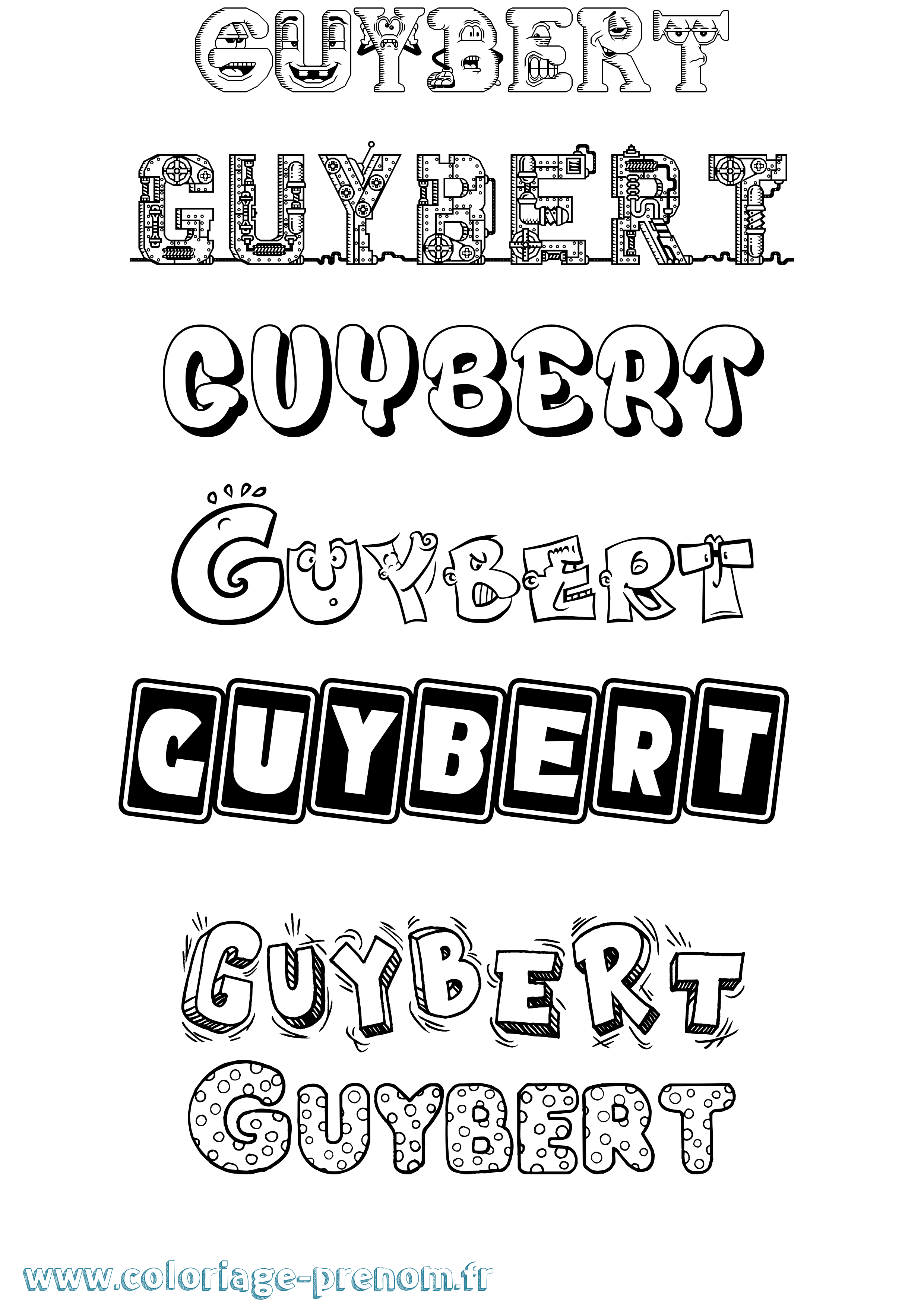 Coloriage Guybert Fun Coloriage prénom Guybert Fun