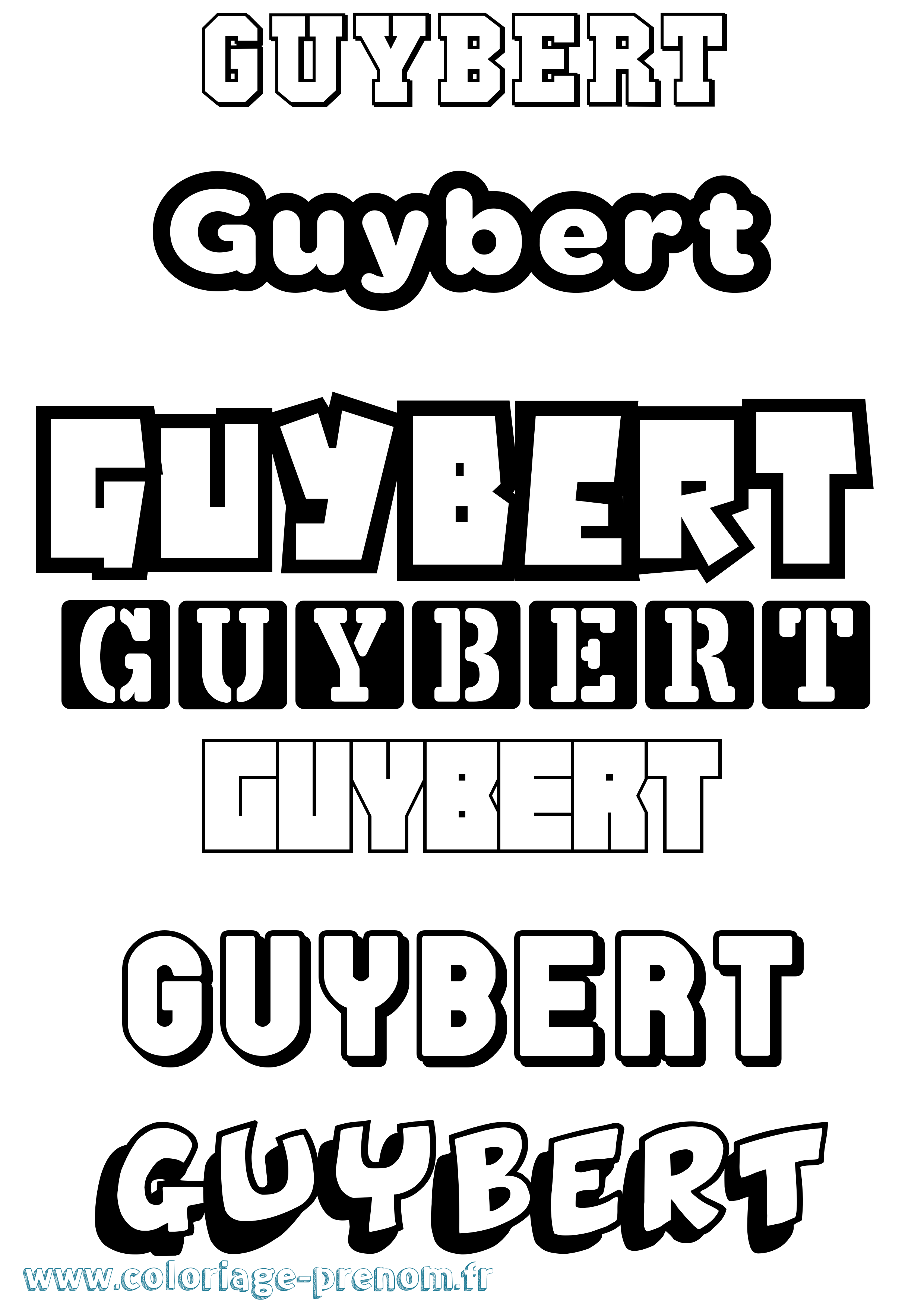 Coloriage Guybert Simple Coloriage prénom Guybert Simple
