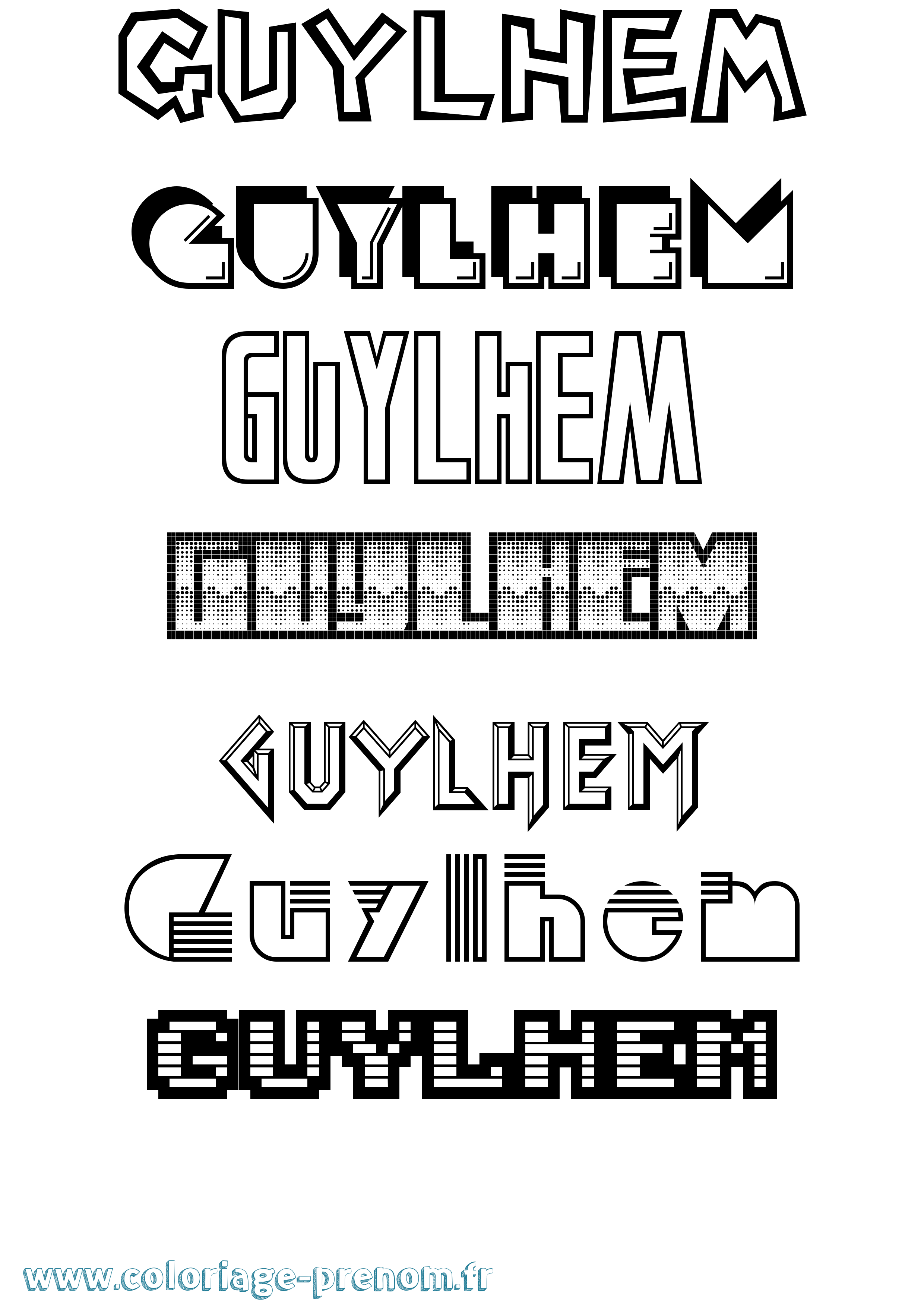Coloriage Guylhem Jeux Vidéos Coloriage prénom Guylhem Jeux Vidéos