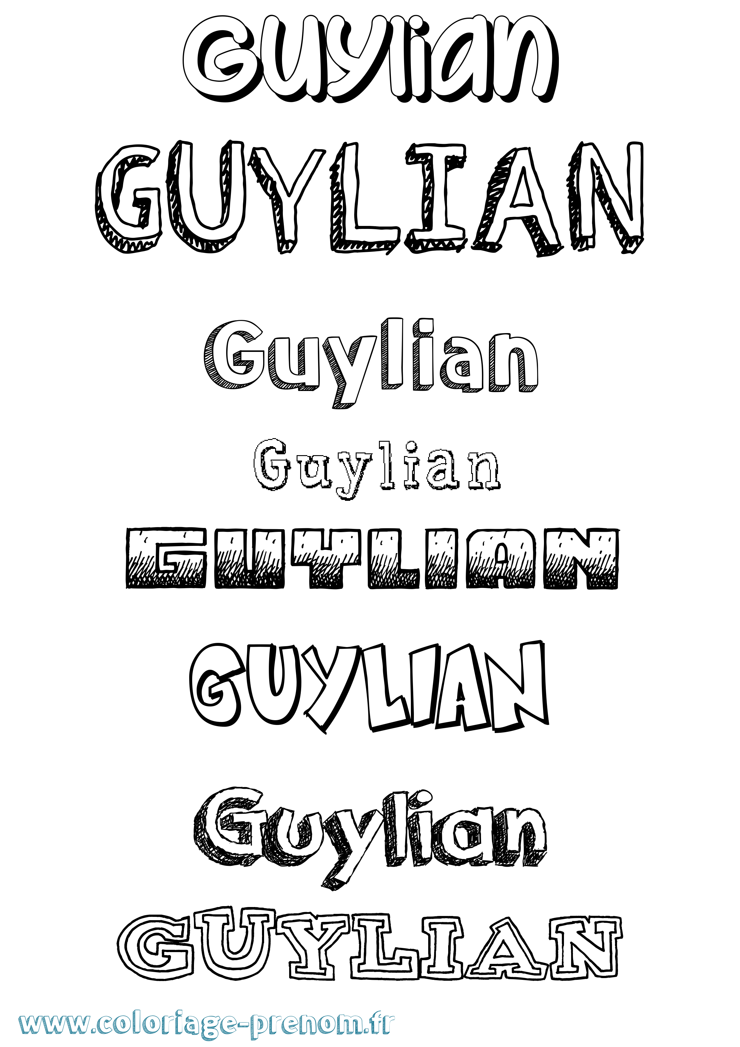 Coloriage Guylian Dessiné Coloriage prénom Guylian Dessiné