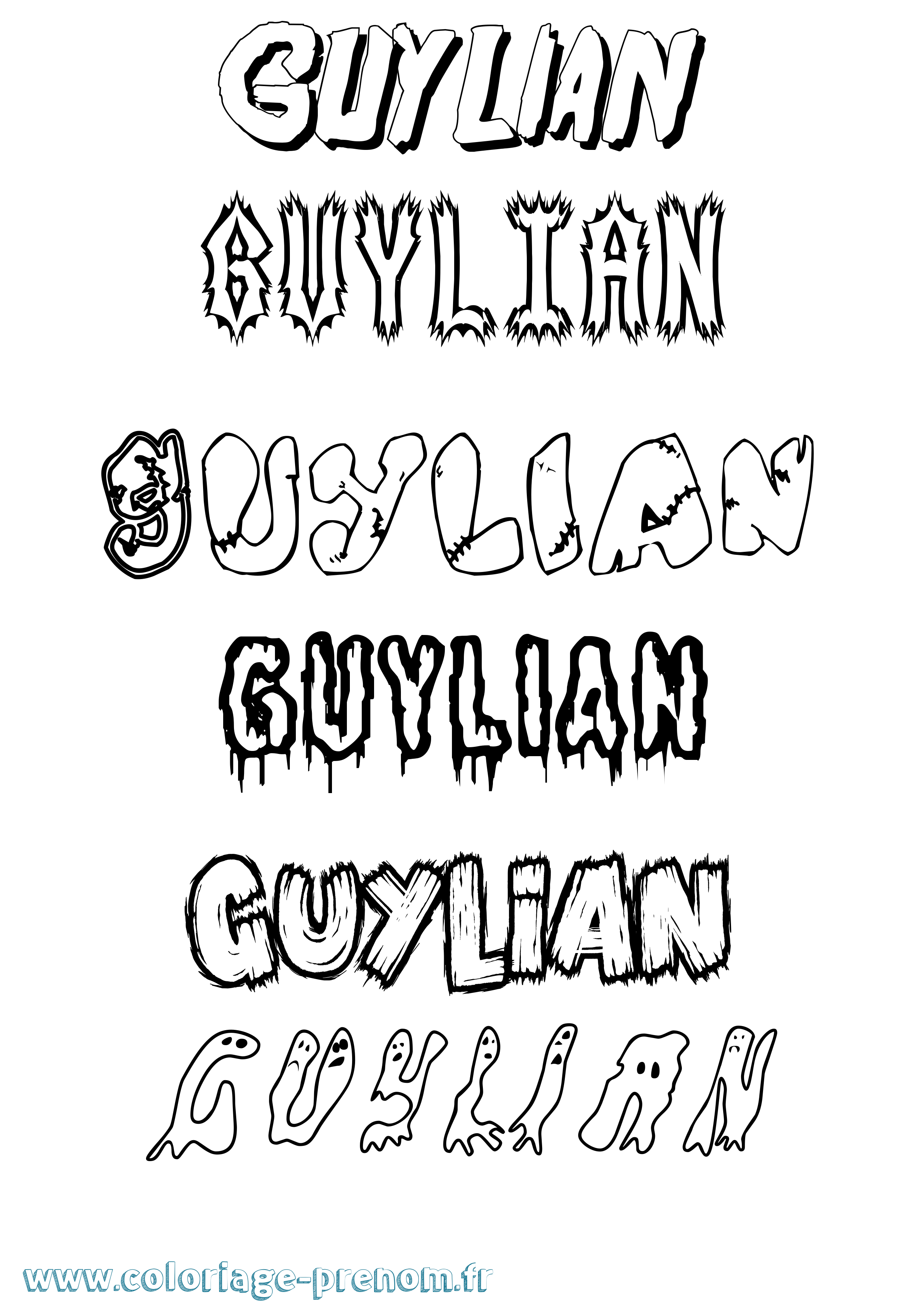 Coloriage Guylian Frisson Coloriage prénom Guylian Frisson