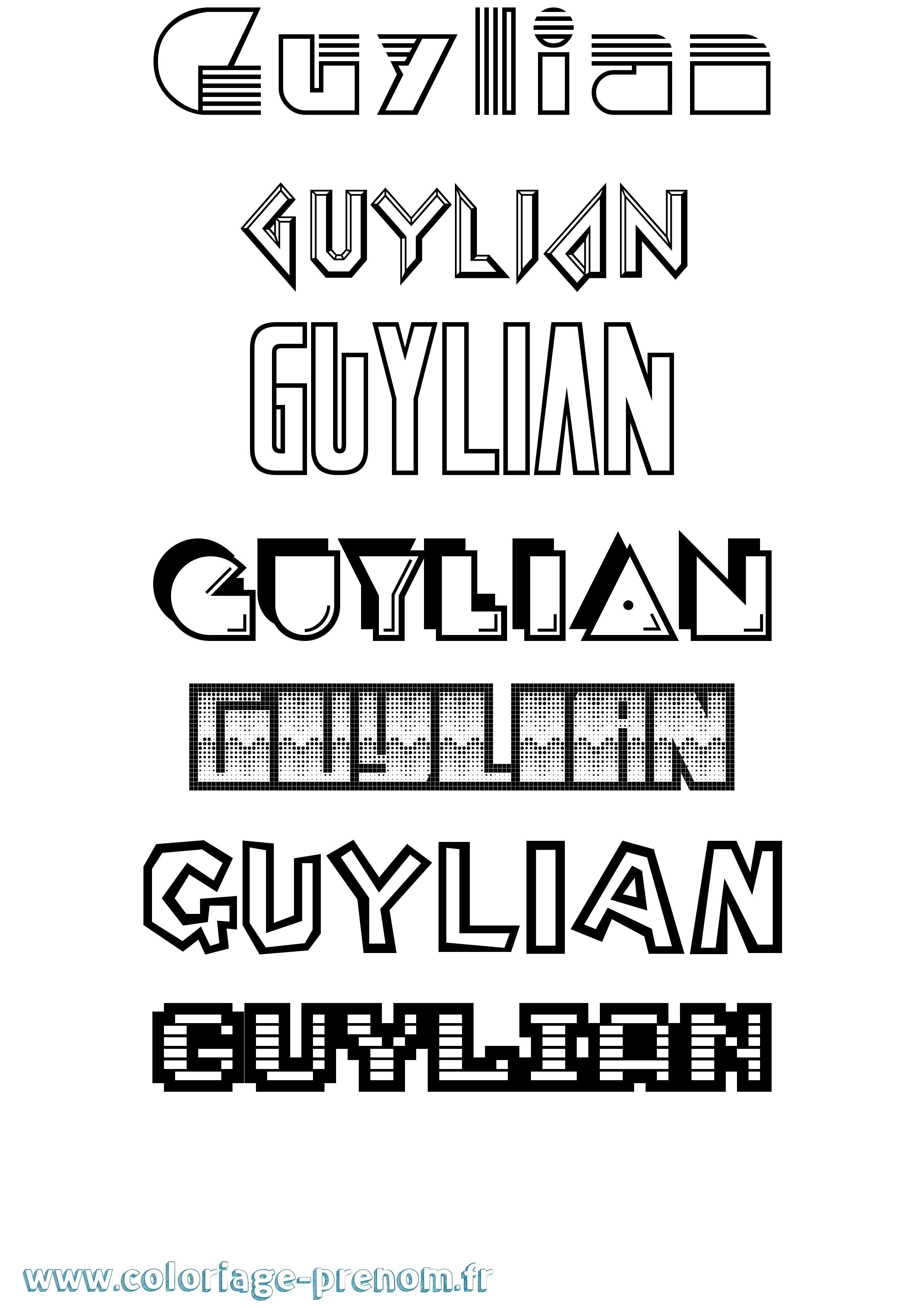 Coloriage Guylian Jeux Vidéos Coloriage prénom Guylian Jeux Vidéos