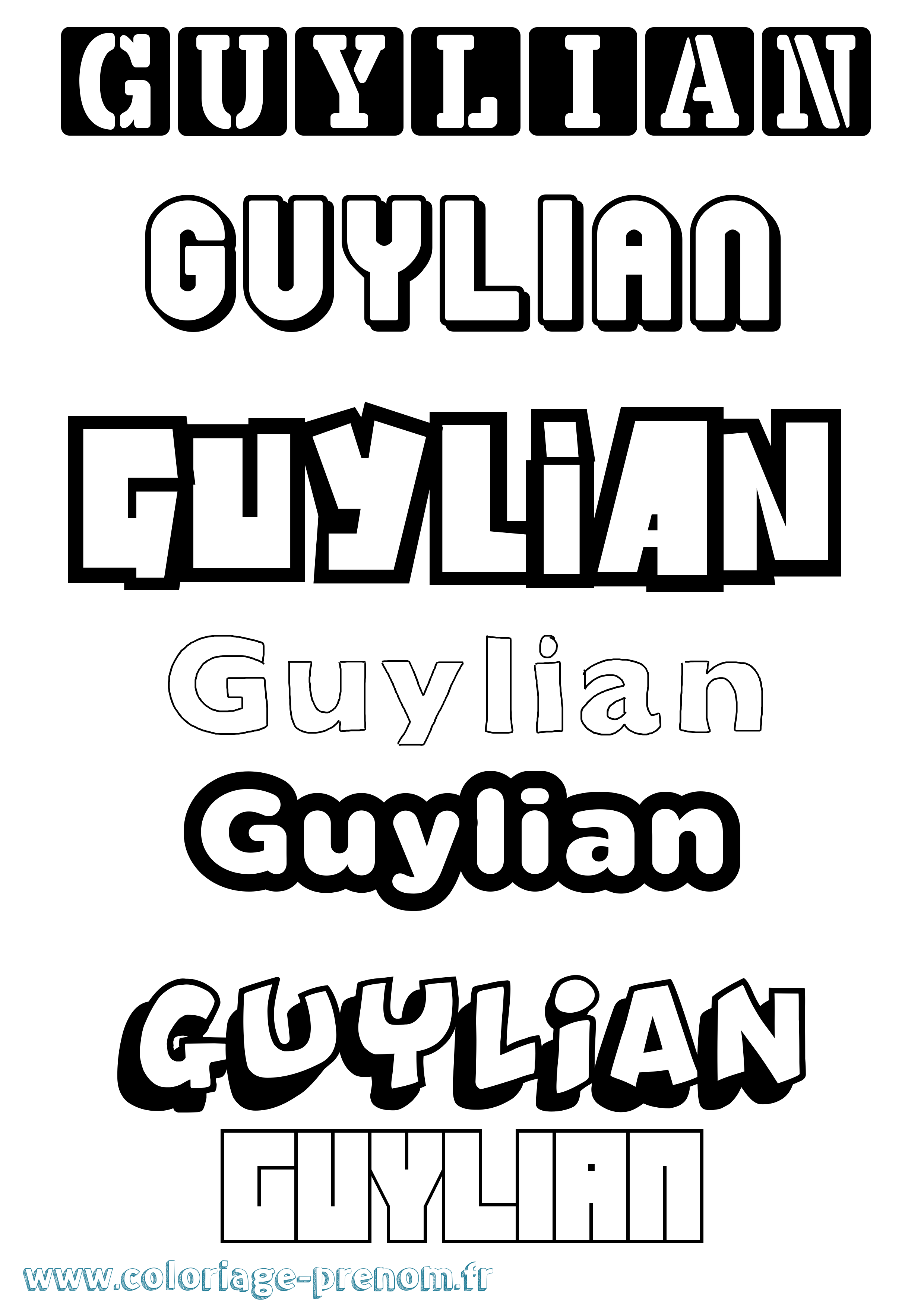 Coloriage Guylian Simple Coloriage prénom Guylian Simple